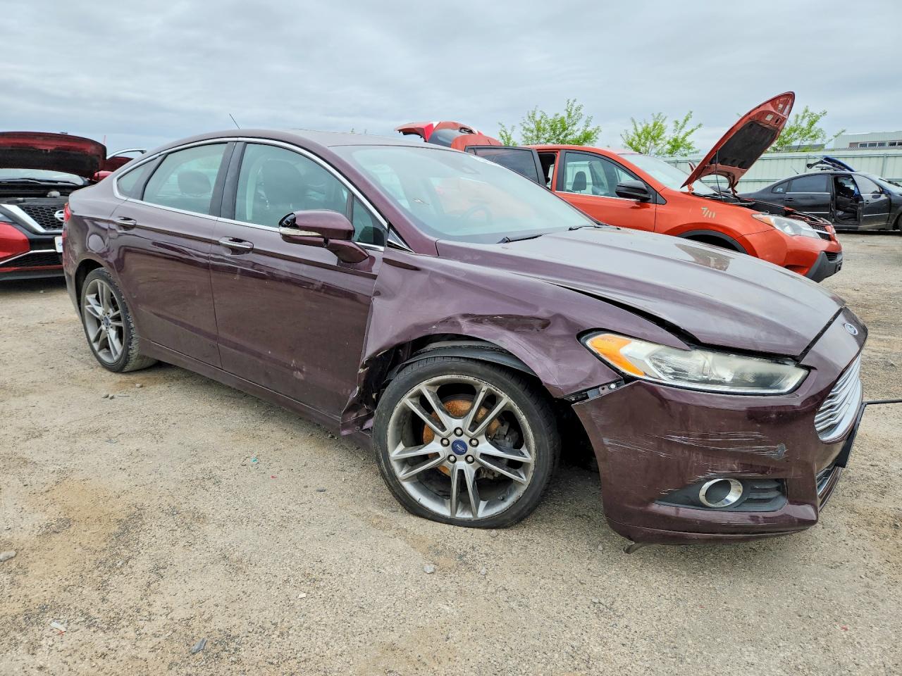 2013 Ford Fusion Titanium Burgundy vin: 3FA6P0K99DR101809