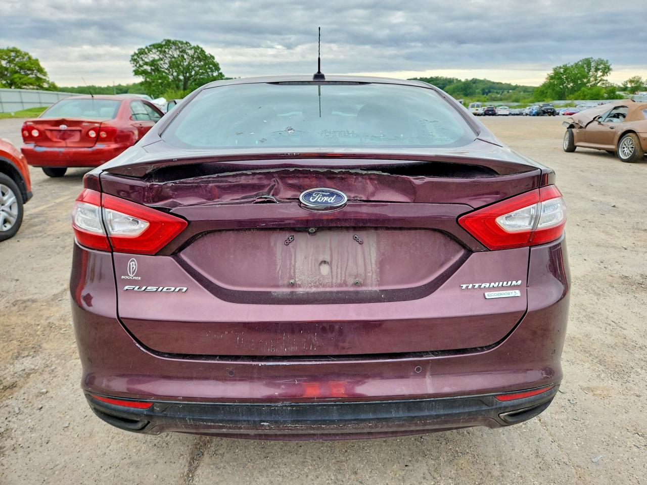 2013 Ford Fusion Titanium Burgundy vin: 3FA6P0K99DR101809