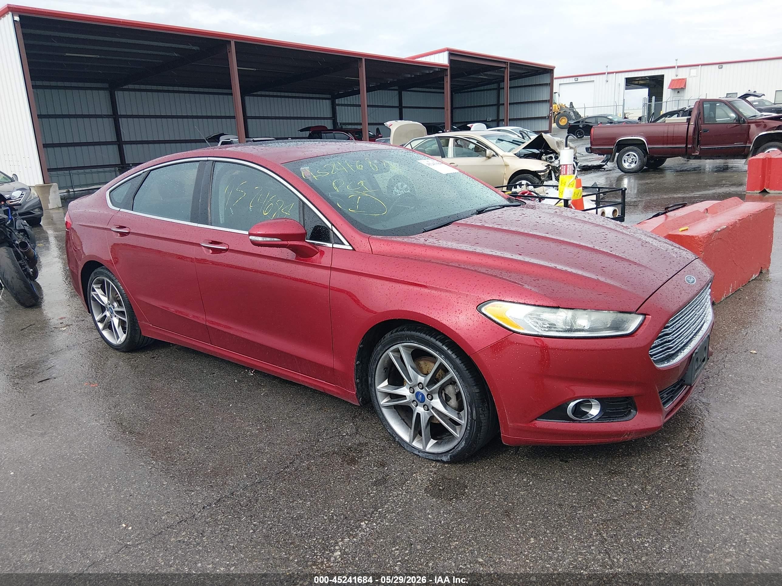2013 Ford Fusion Titanium Red vin: 3FA6P0K99DR108095