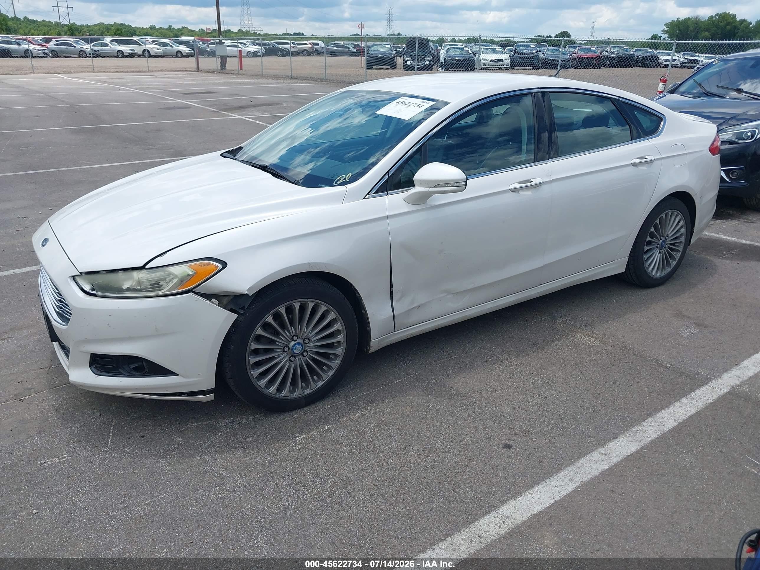 2013 Ford Fusion Titanium White vin: 3FA6P0K99DR252195