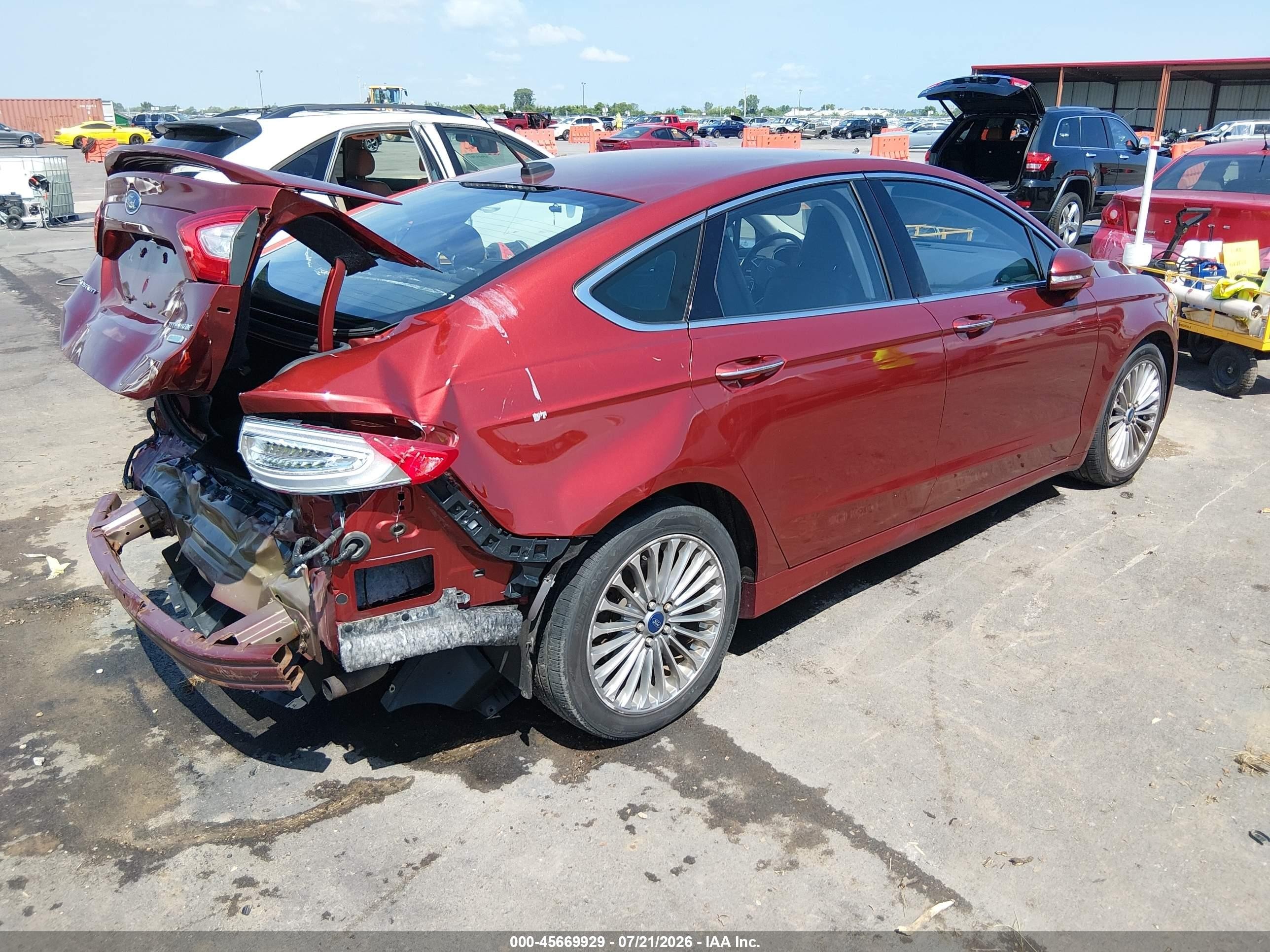 2014 Ford Fusion Titanium Оранжевый vin: 3FA6P0K99ER131538
