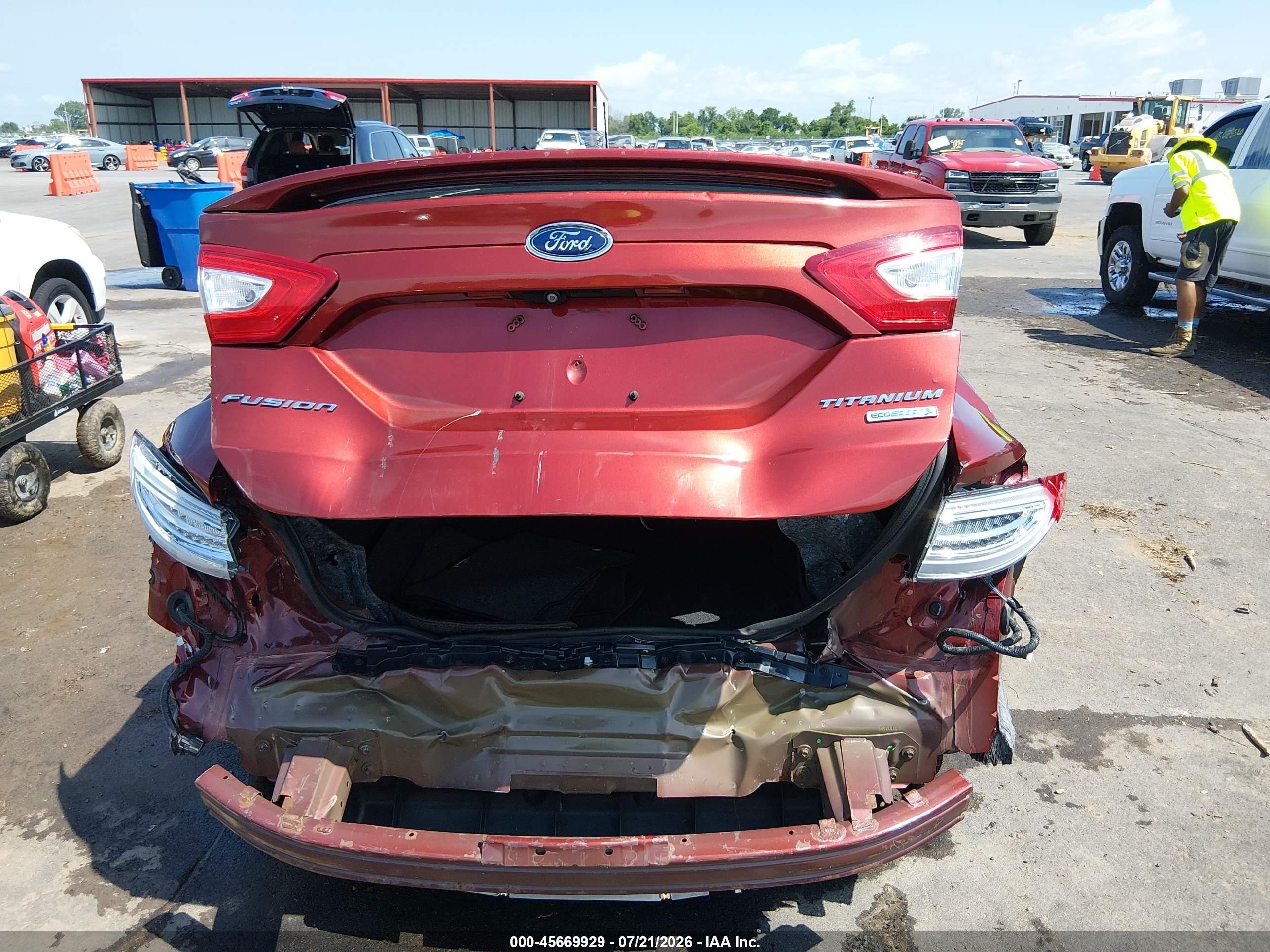 2014 Ford Fusion Titanium Оранжевый vin: 3FA6P0K99ER131538