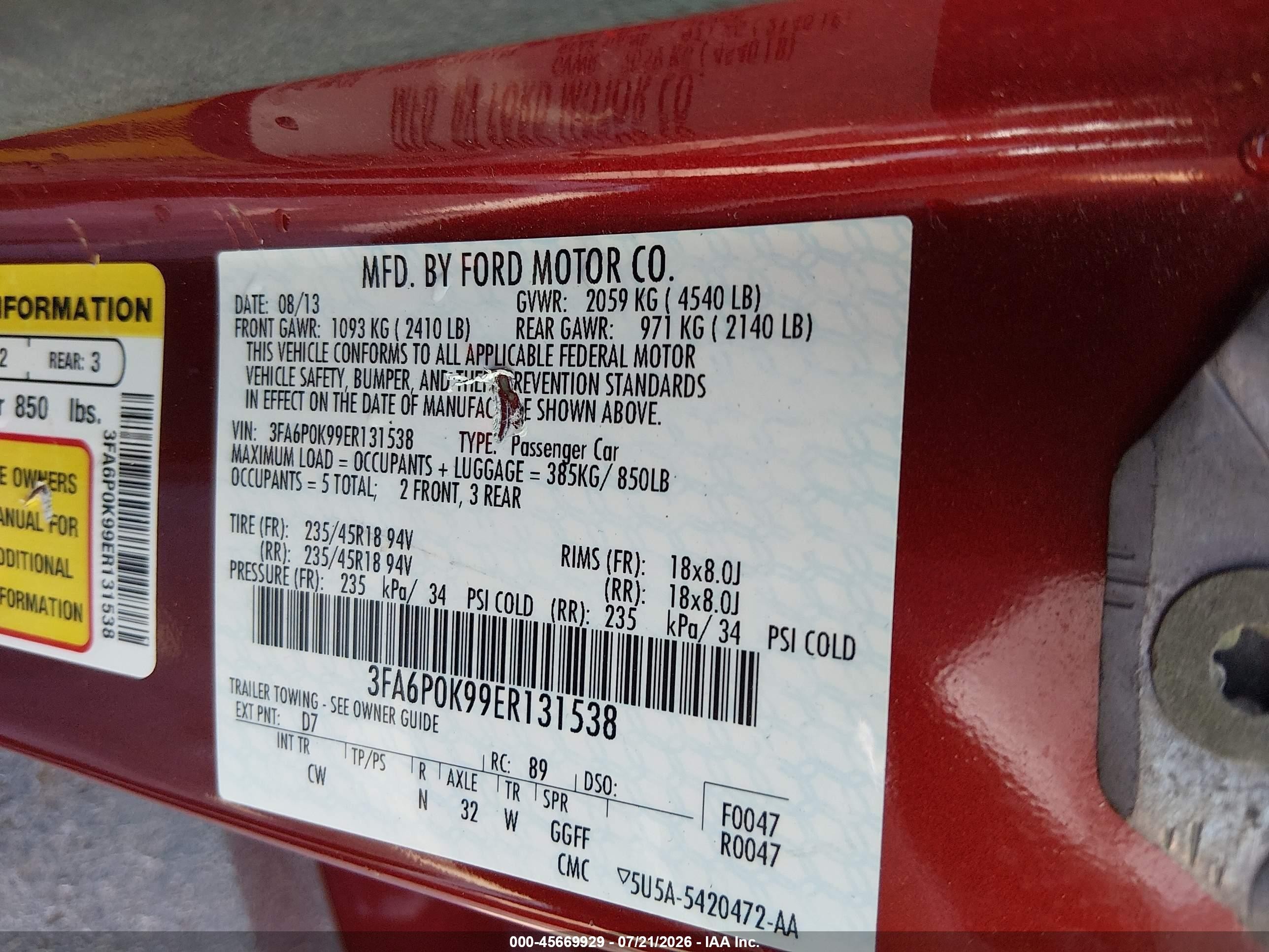 2014 Ford Fusion Titanium Оранжевый vin: 3FA6P0K99ER131538