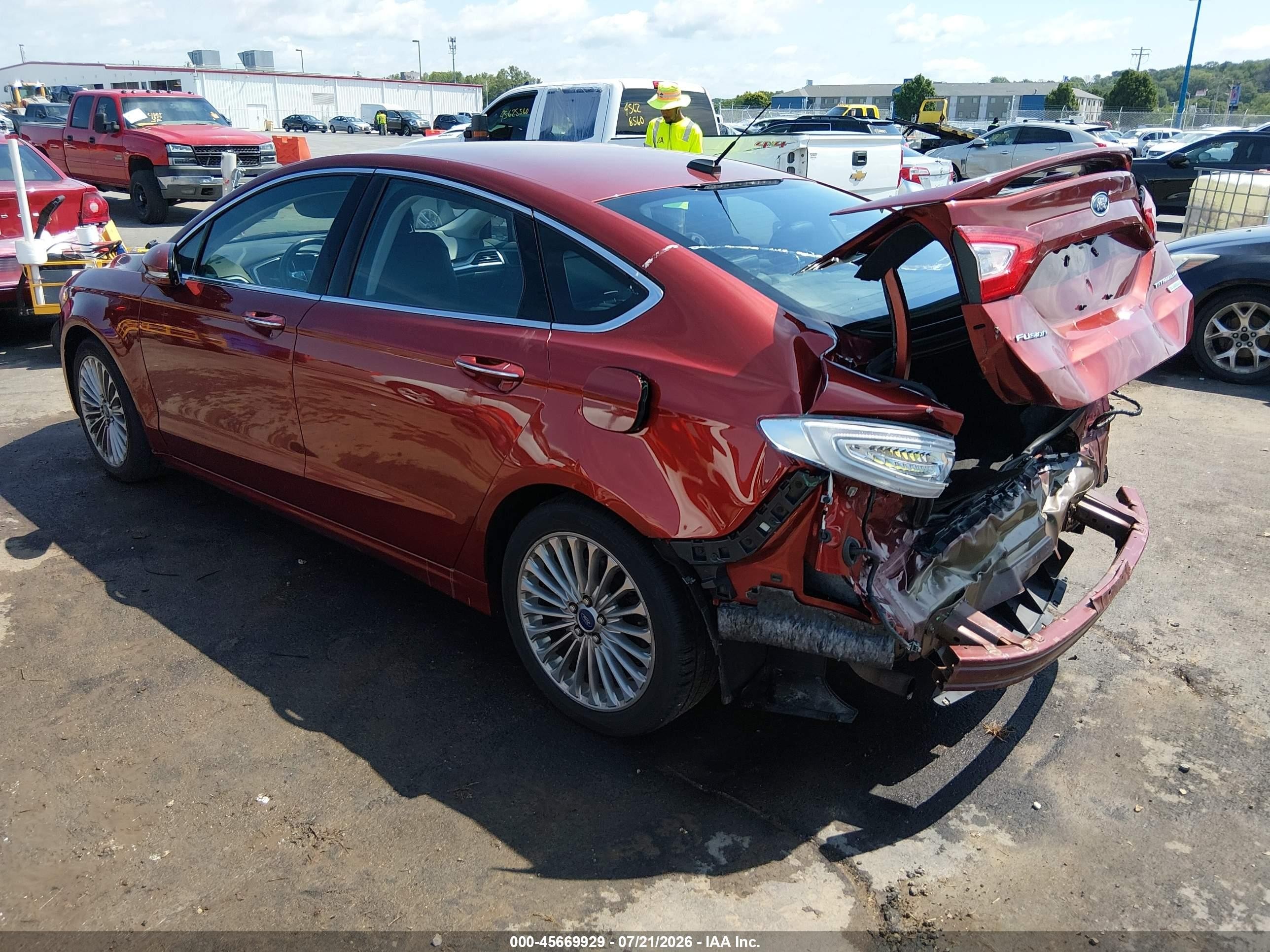 2014 Ford Fusion Titanium Оранжевый vin: 3FA6P0K99ER131538