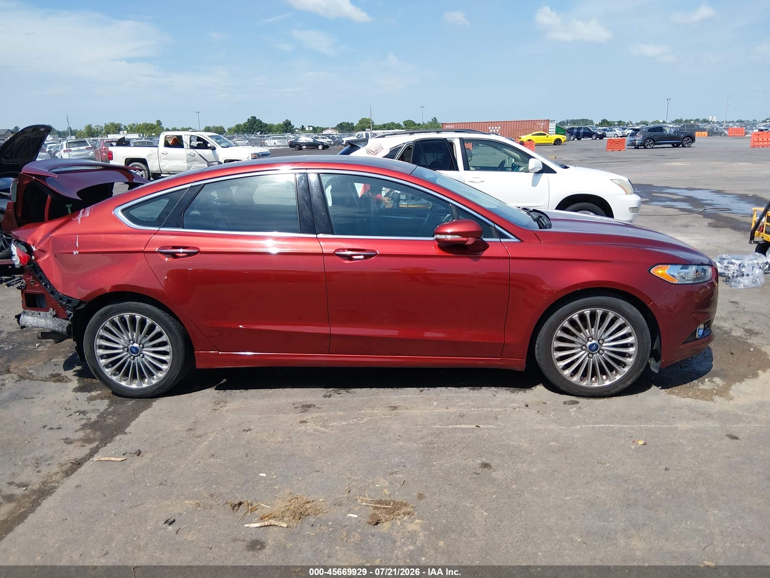 2014 Ford Fusion Titanium Оранжевый vin: 3FA6P0K99ER131538