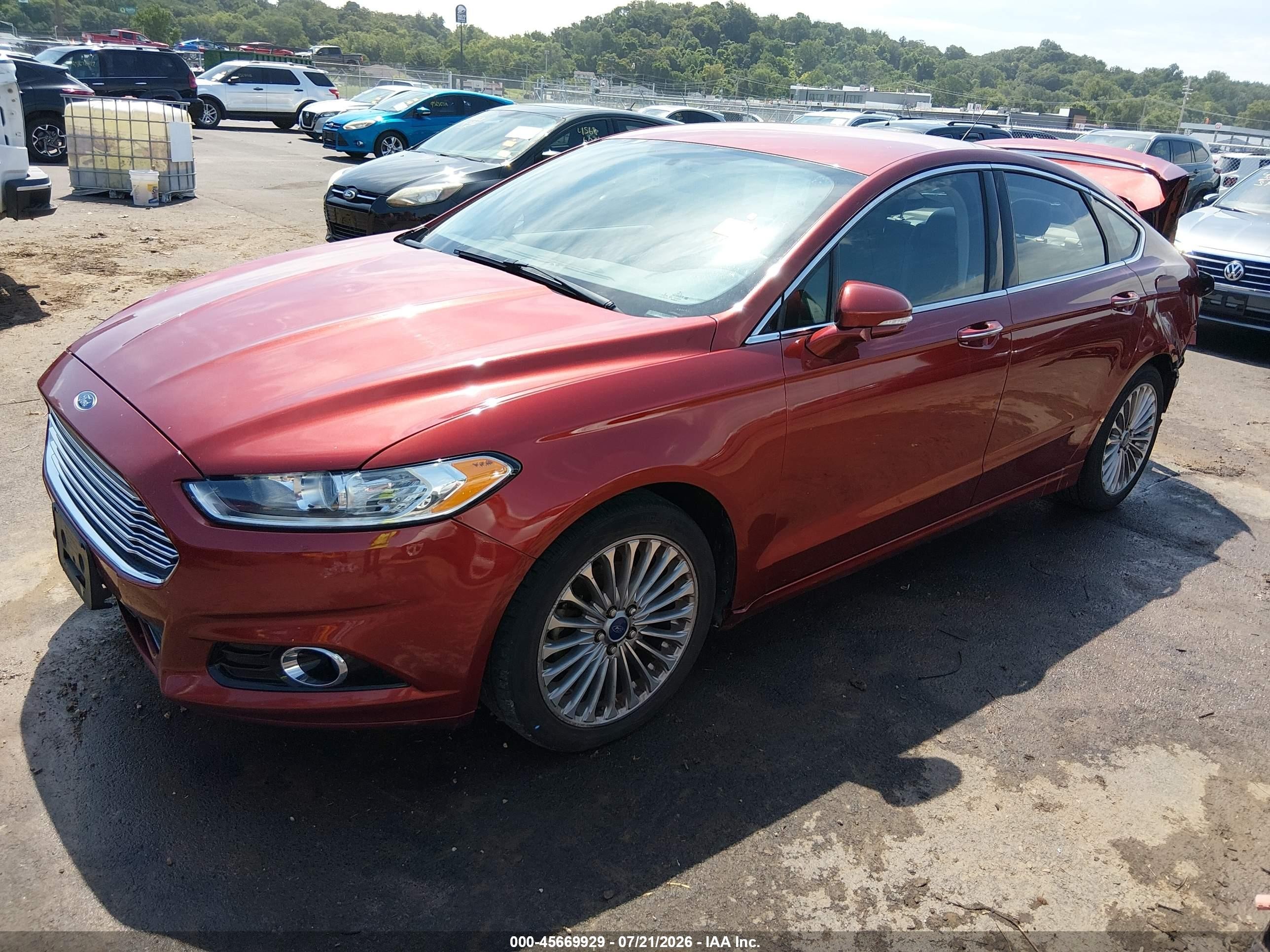 2014 Ford Fusion Titanium Оранжевый vin: 3FA6P0K99ER131538