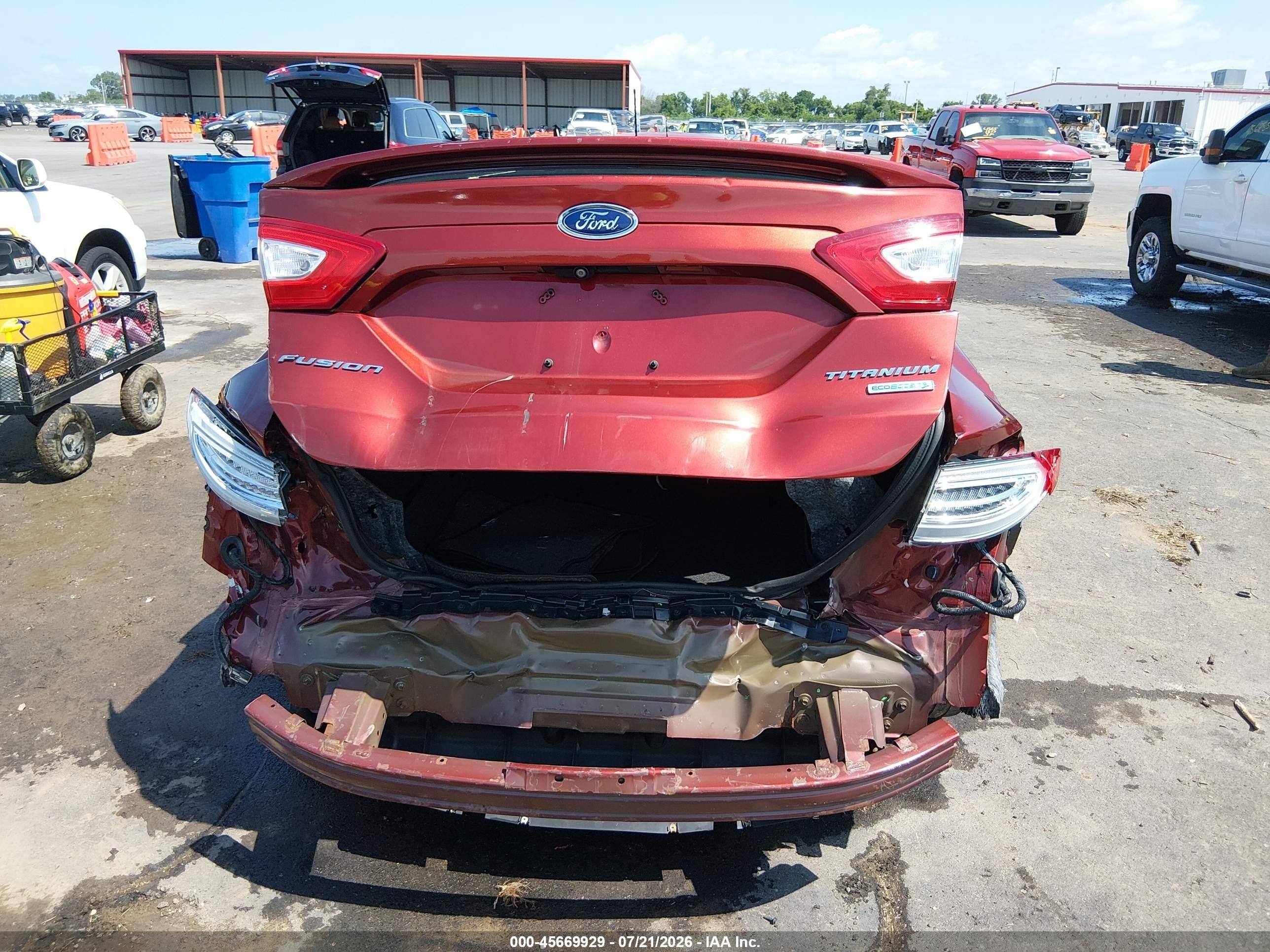 2014 Ford Fusion Titanium Оранжевый vin: 3FA6P0K99ER131538