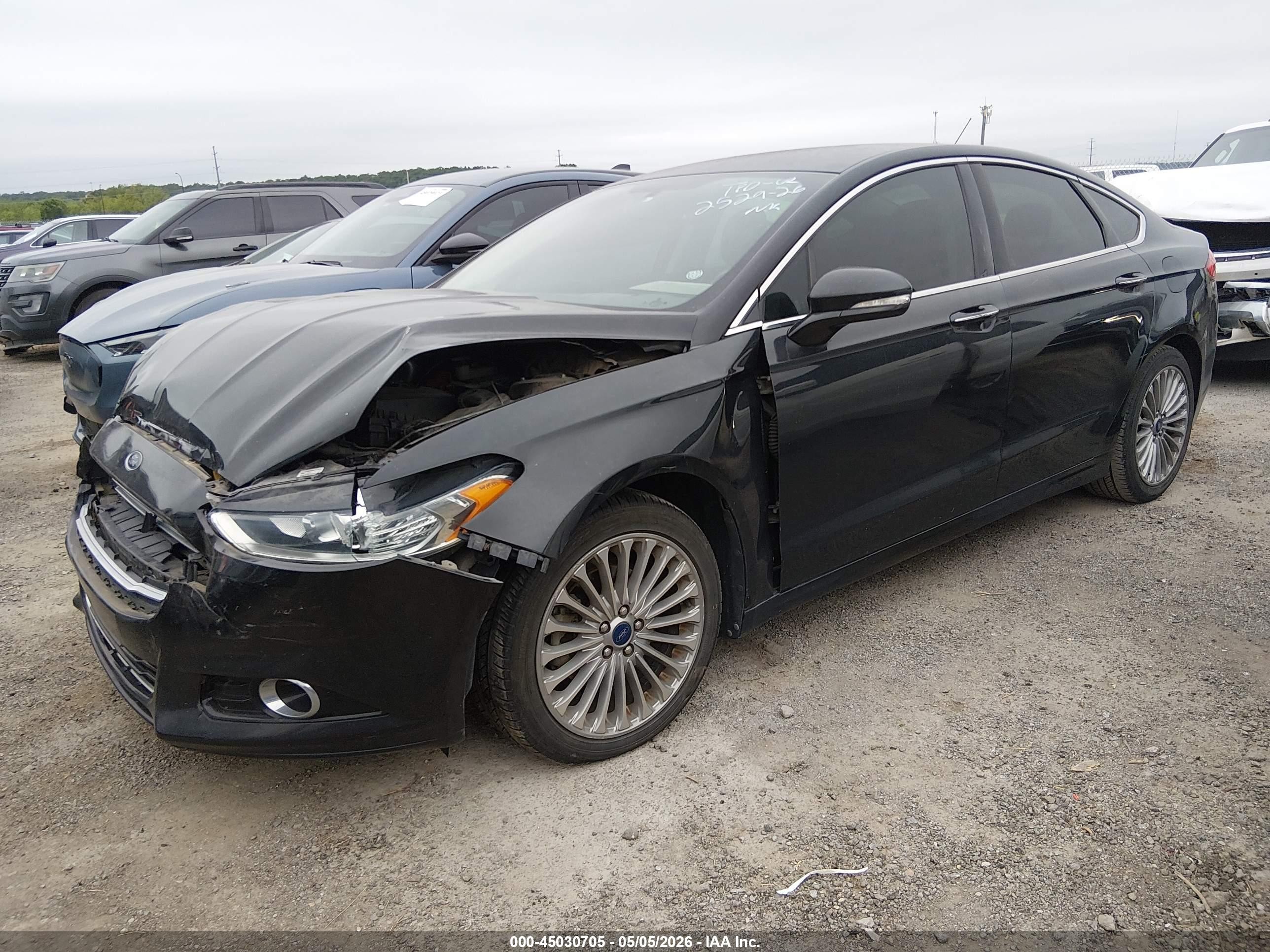 2014 Ford Fusion Titanium Black vin: 3FA6P0K99ER244647