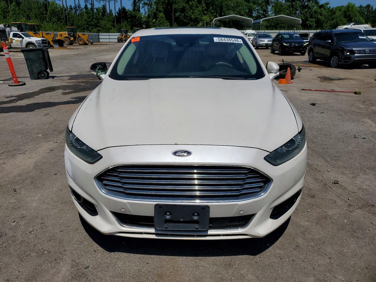 2015 Ford Fusion Titanium White vin: 3FA6P0K99FR189201