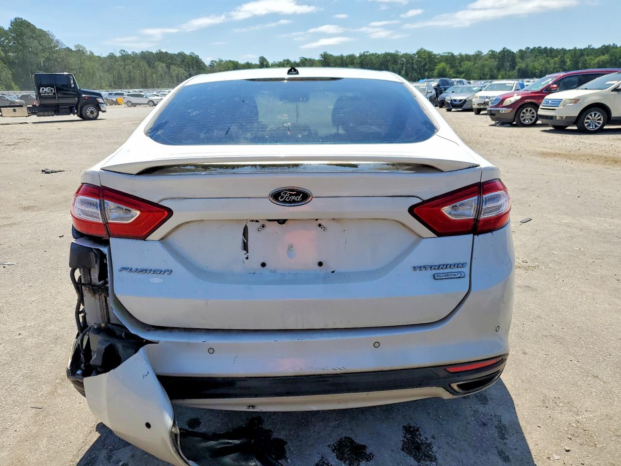 2015 Ford Fusion Titanium White vin: 3FA6P0K99FR189201