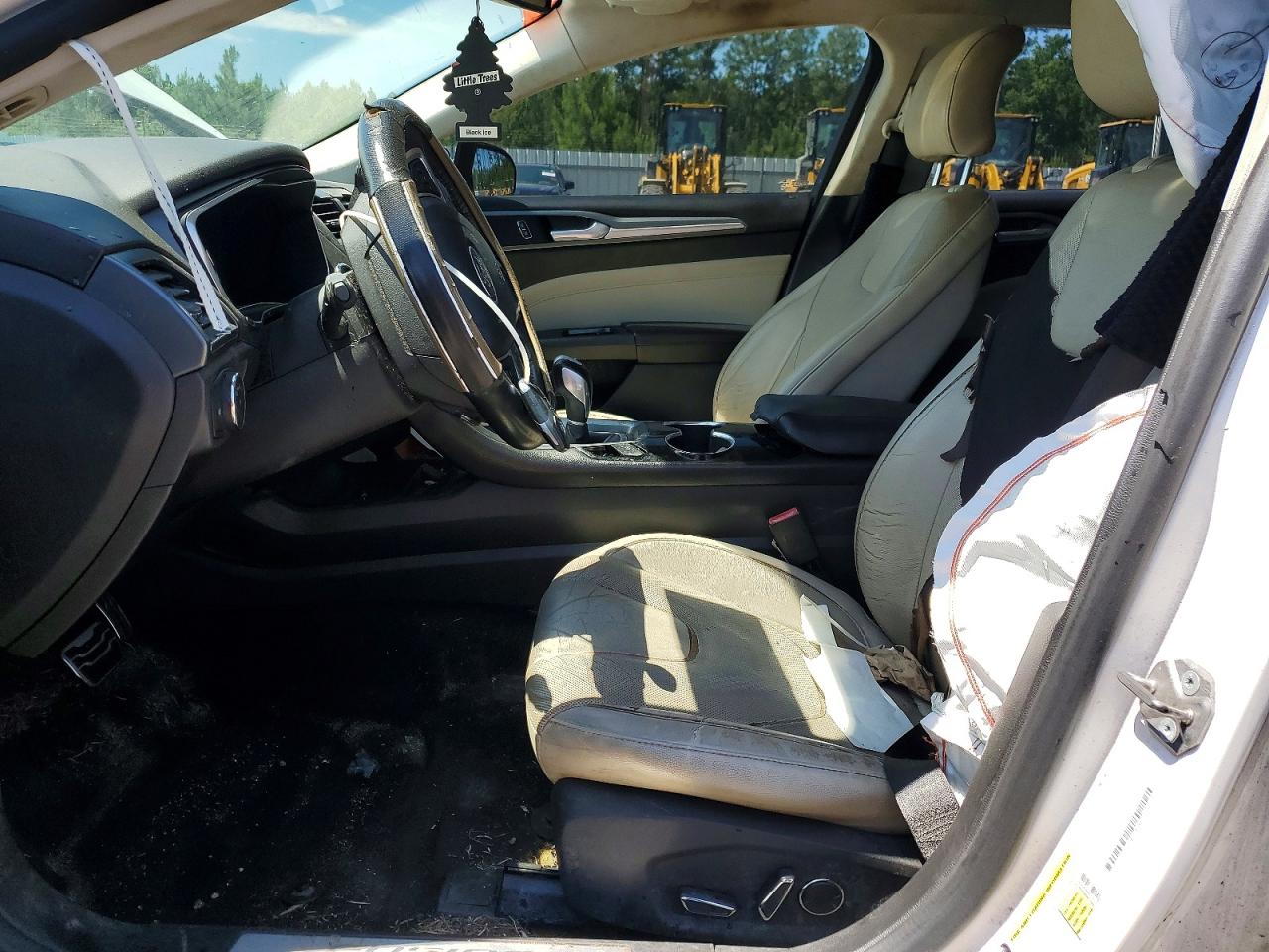 2015 Ford Fusion Titanium White vin: 3FA6P0K99FR189201