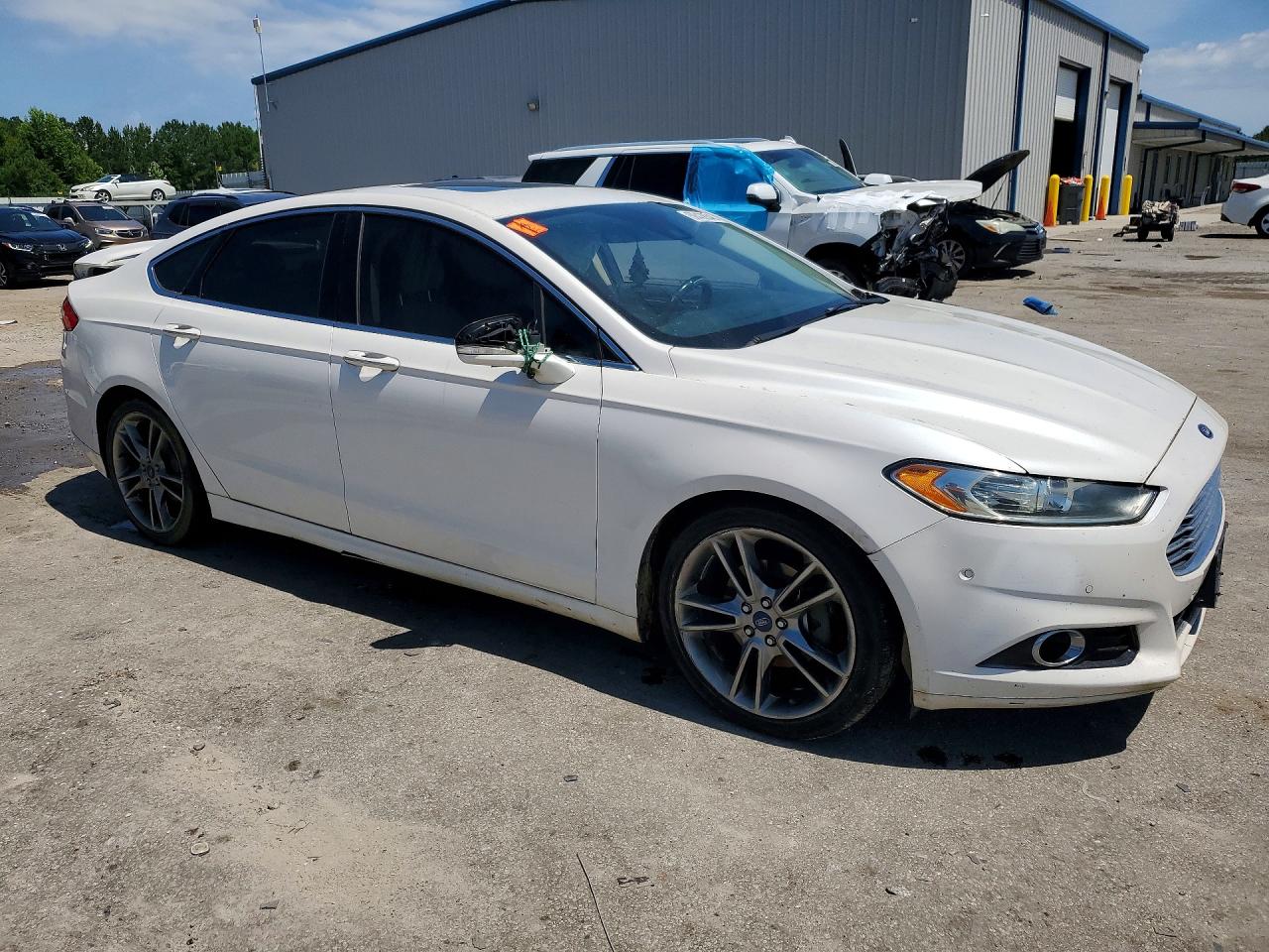 2015 Ford Fusion Titanium White vin: 3FA6P0K99FR189201