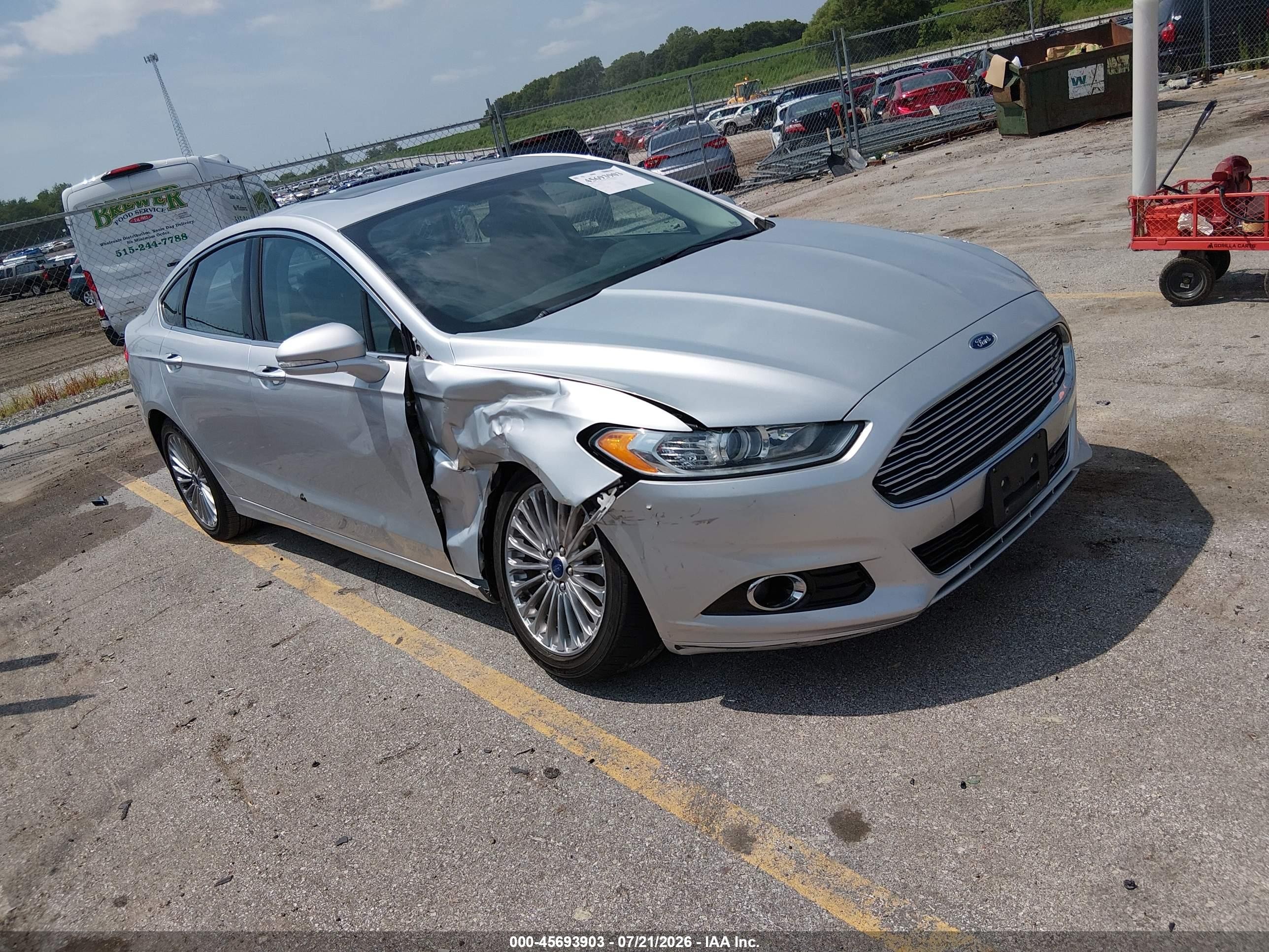 2015 Ford Fusion Titanium Silver vin: 3FA6P0K99FR297110