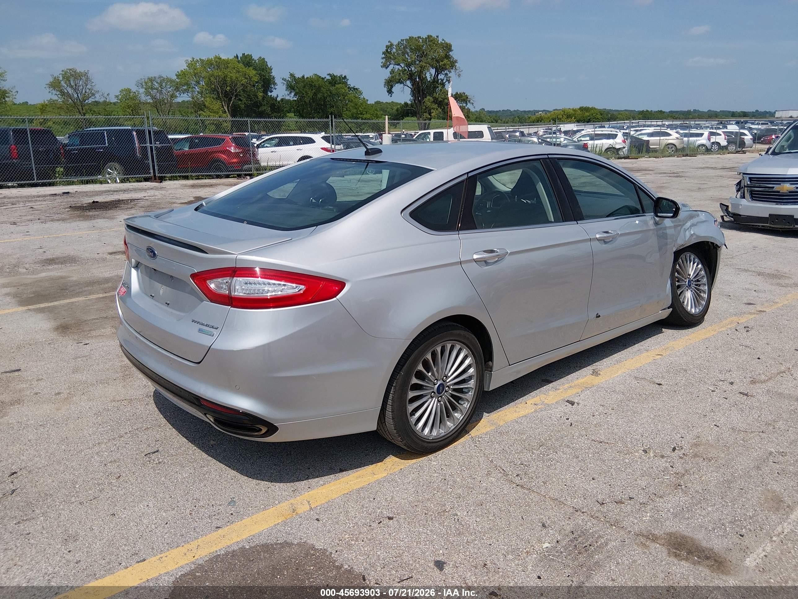 2015 Ford Fusion Titanium Silver vin: 3FA6P0K99FR297110