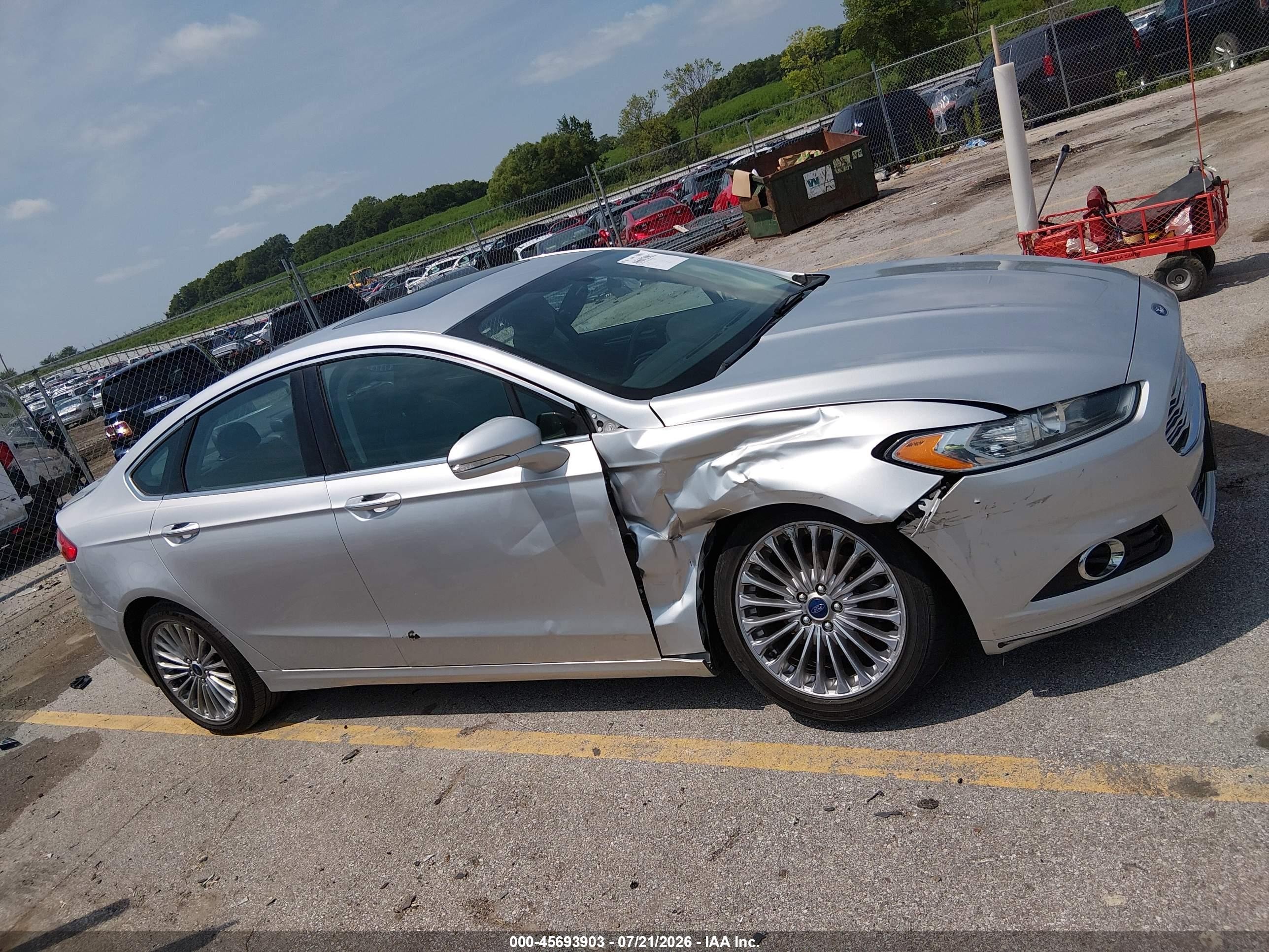 2015 Ford Fusion Titanium Silver vin: 3FA6P0K99FR297110