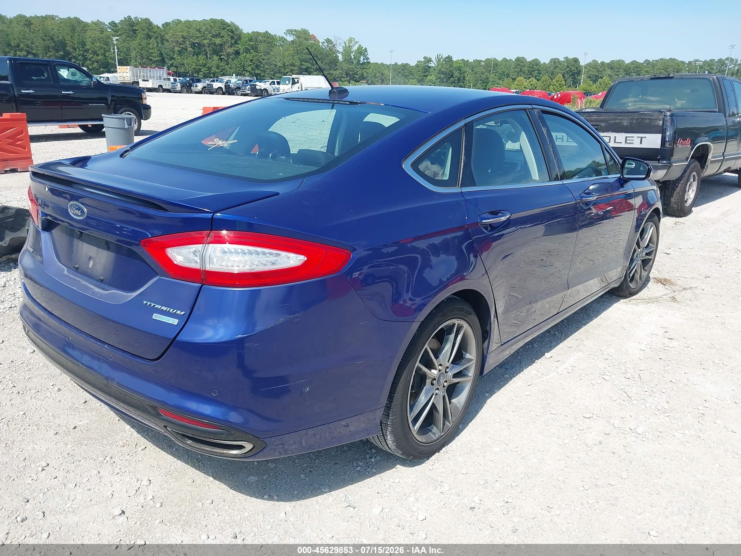 2013 Ford Fusion Titanium Blue vin: 3FA6P0K9XDR106050