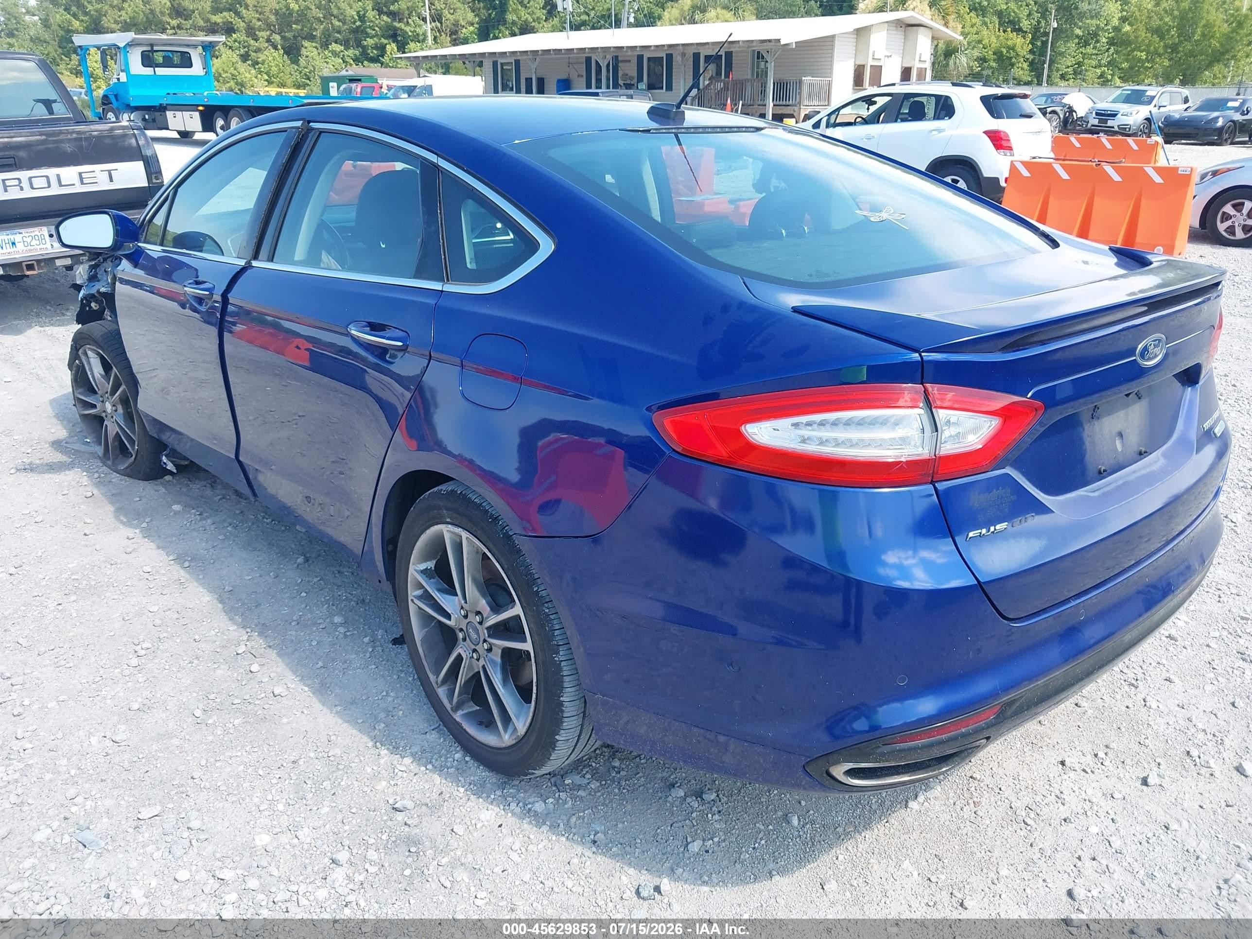 2013 Ford Fusion Titanium Blue vin: 3FA6P0K9XDR106050