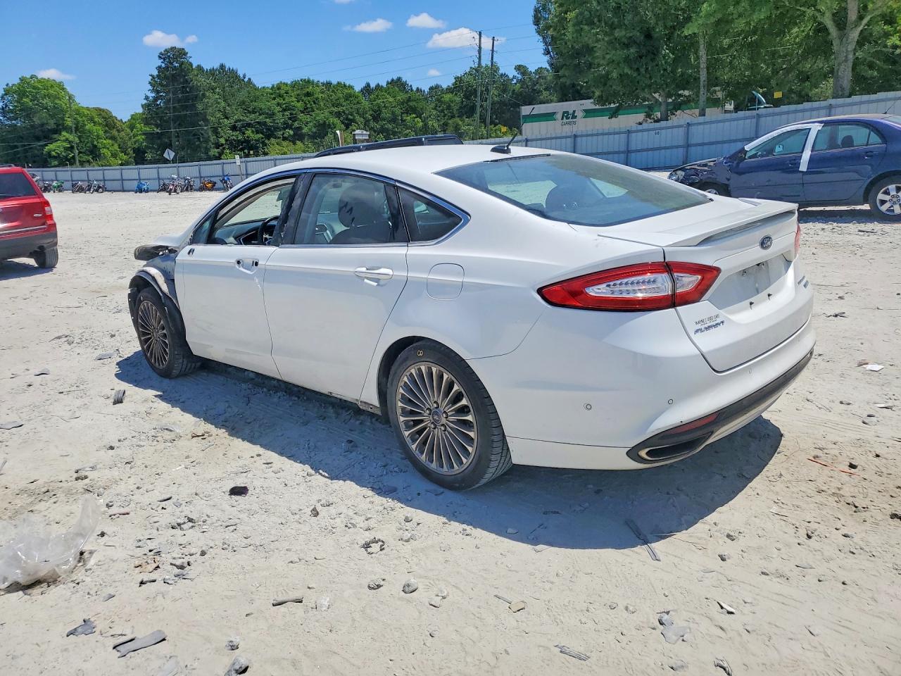 2013 Ford Fusion Titanium White vin: 3FA6P0K9XDR146676