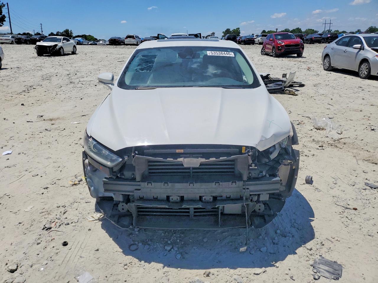 2013 Ford Fusion Titanium White vin: 3FA6P0K9XDR146676