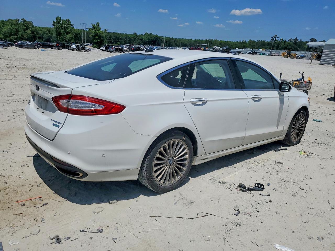 2013 Ford Fusion Titanium White vin: 3FA6P0K9XDR146676