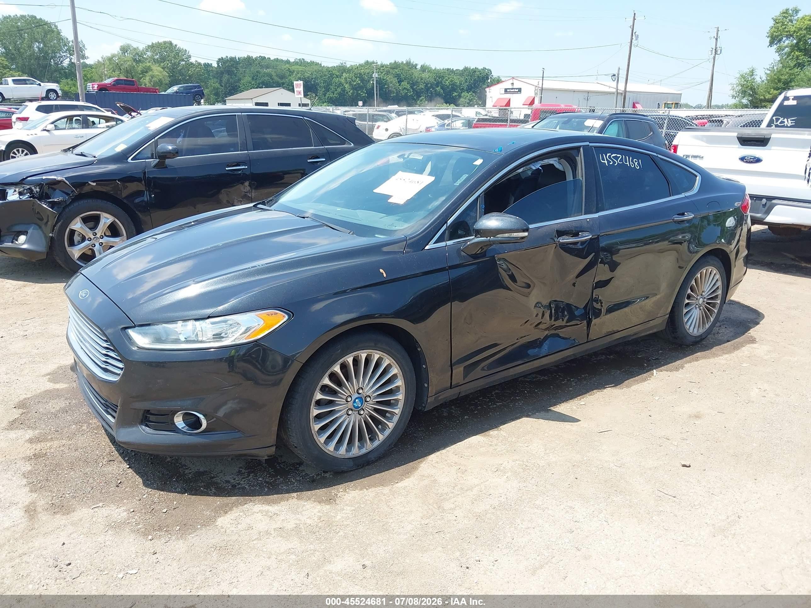 2013 Ford Fusion Titanium Черный vin: 3FA6P0K9XDR207833