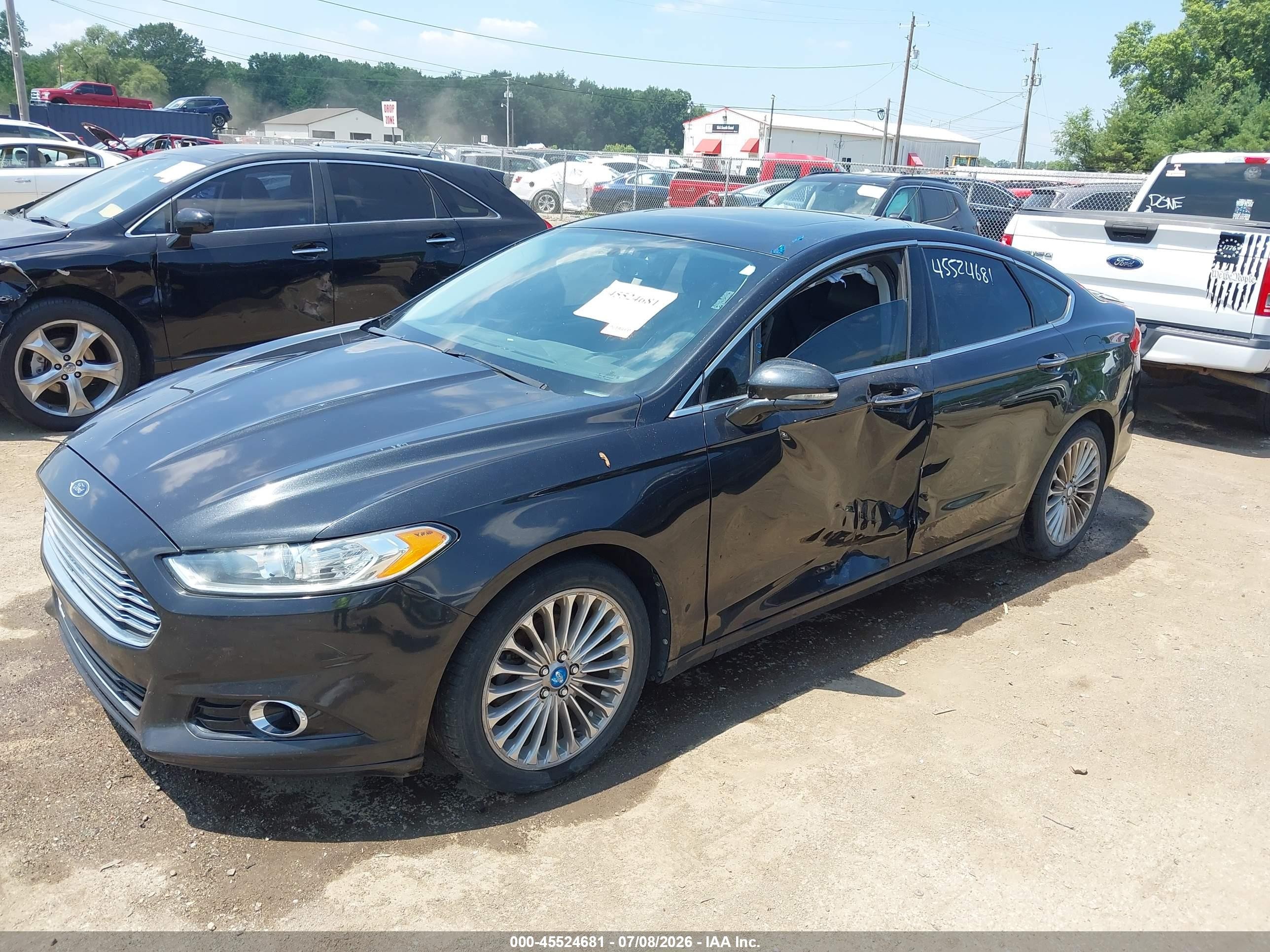 2013 Ford Fusion Titanium Черный vin: 3FA6P0K9XDR207833
