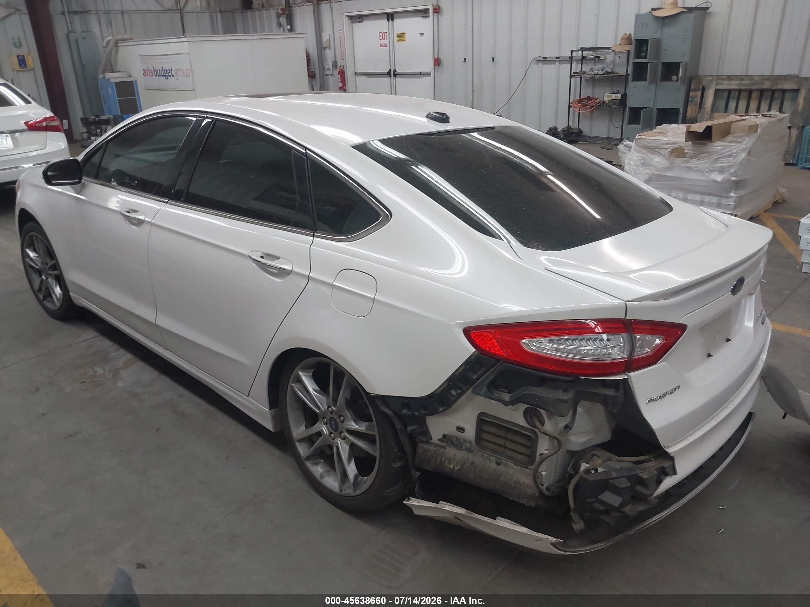 2013 Ford Fusion Titanium White vin: 3FA6P0K9XDR209131