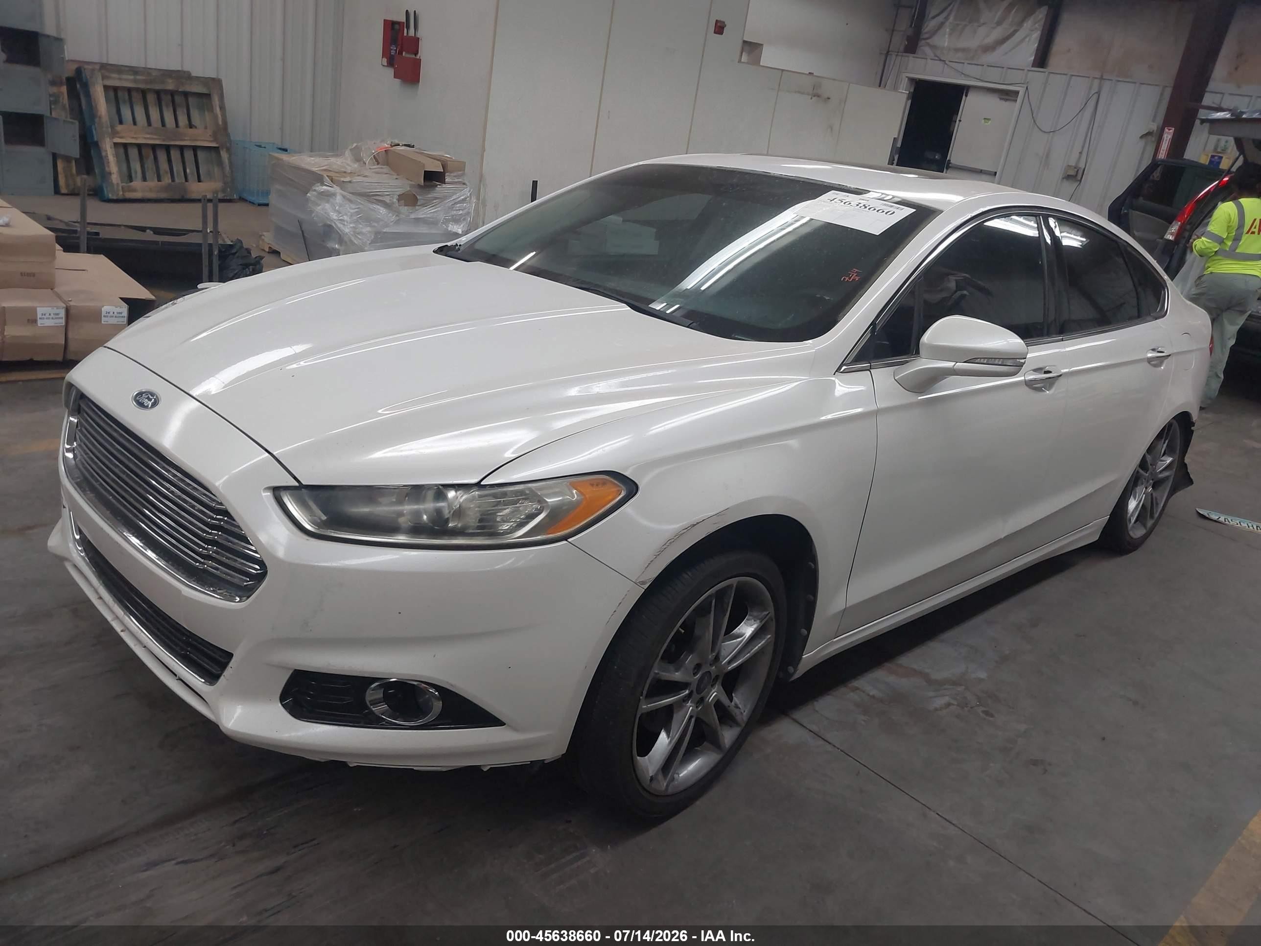 2013 Ford Fusion Titanium White vin: 3FA6P0K9XDR209131