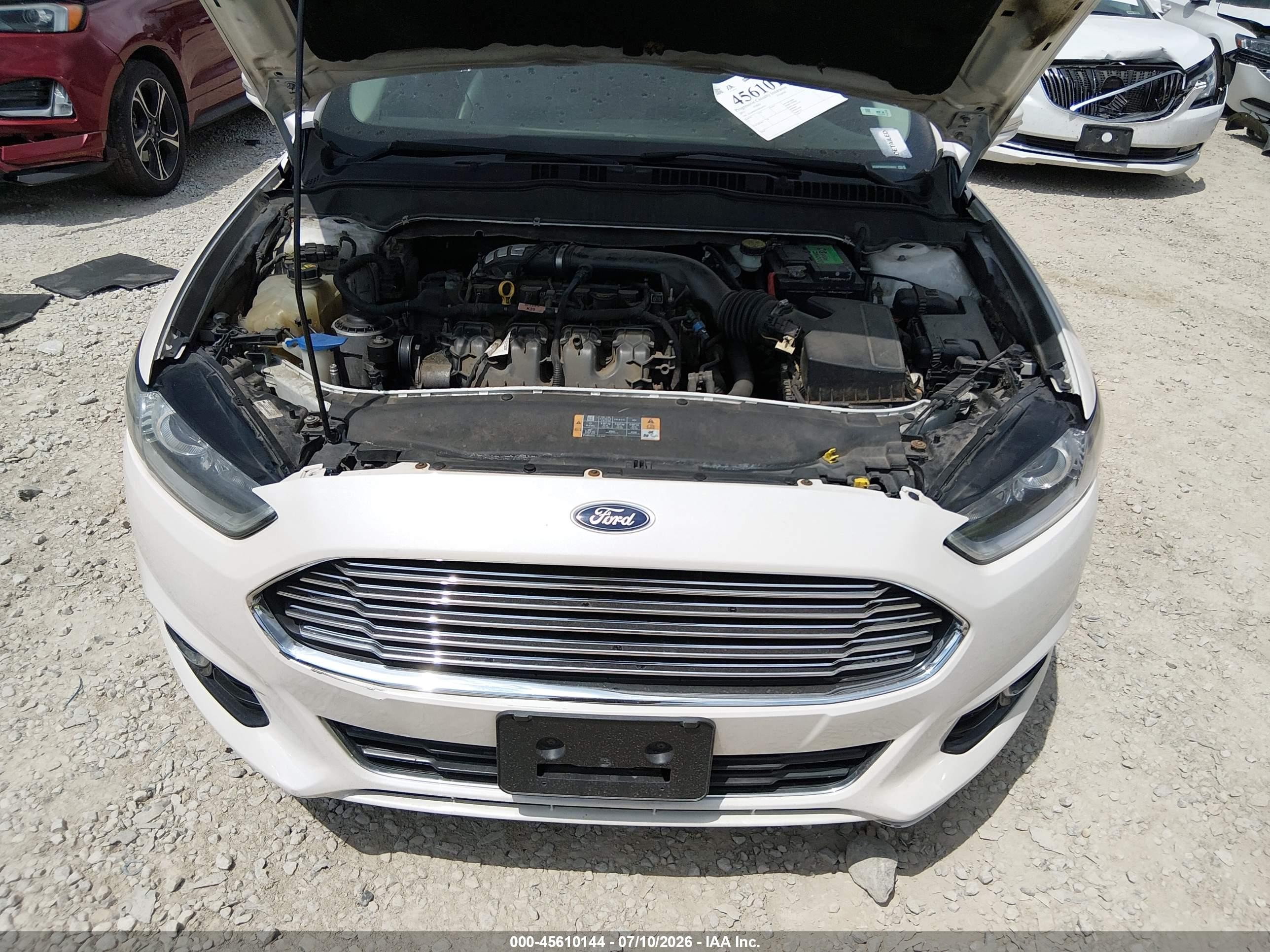 2013 Ford Fusion Titanium White vin: 3FA6P0K9XDR240024