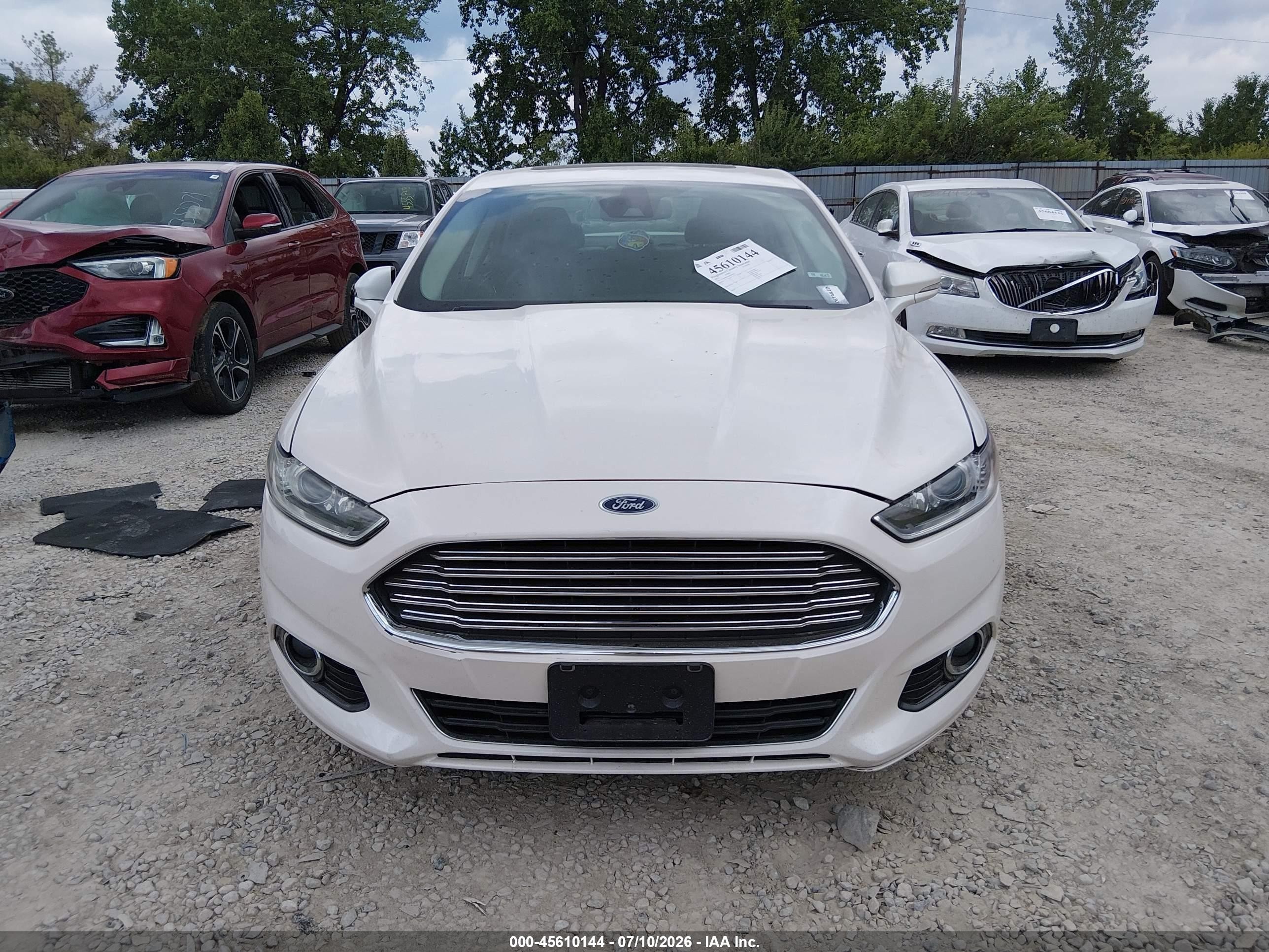 2013 Ford Fusion Titanium White vin: 3FA6P0K9XDR240024