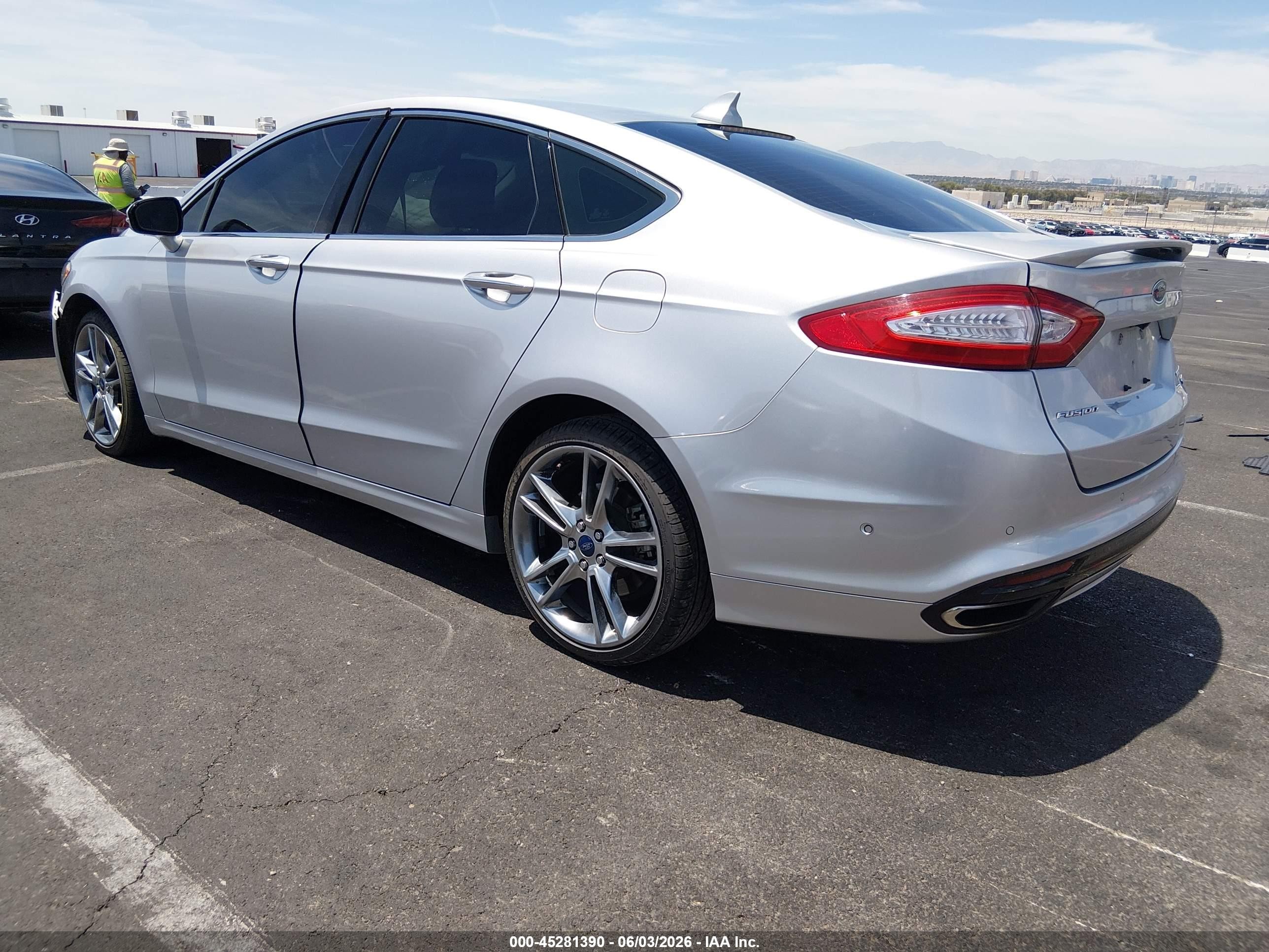 2013 Ford Fusion Titanium Silver vin: 3FA6P0K9XDR261195