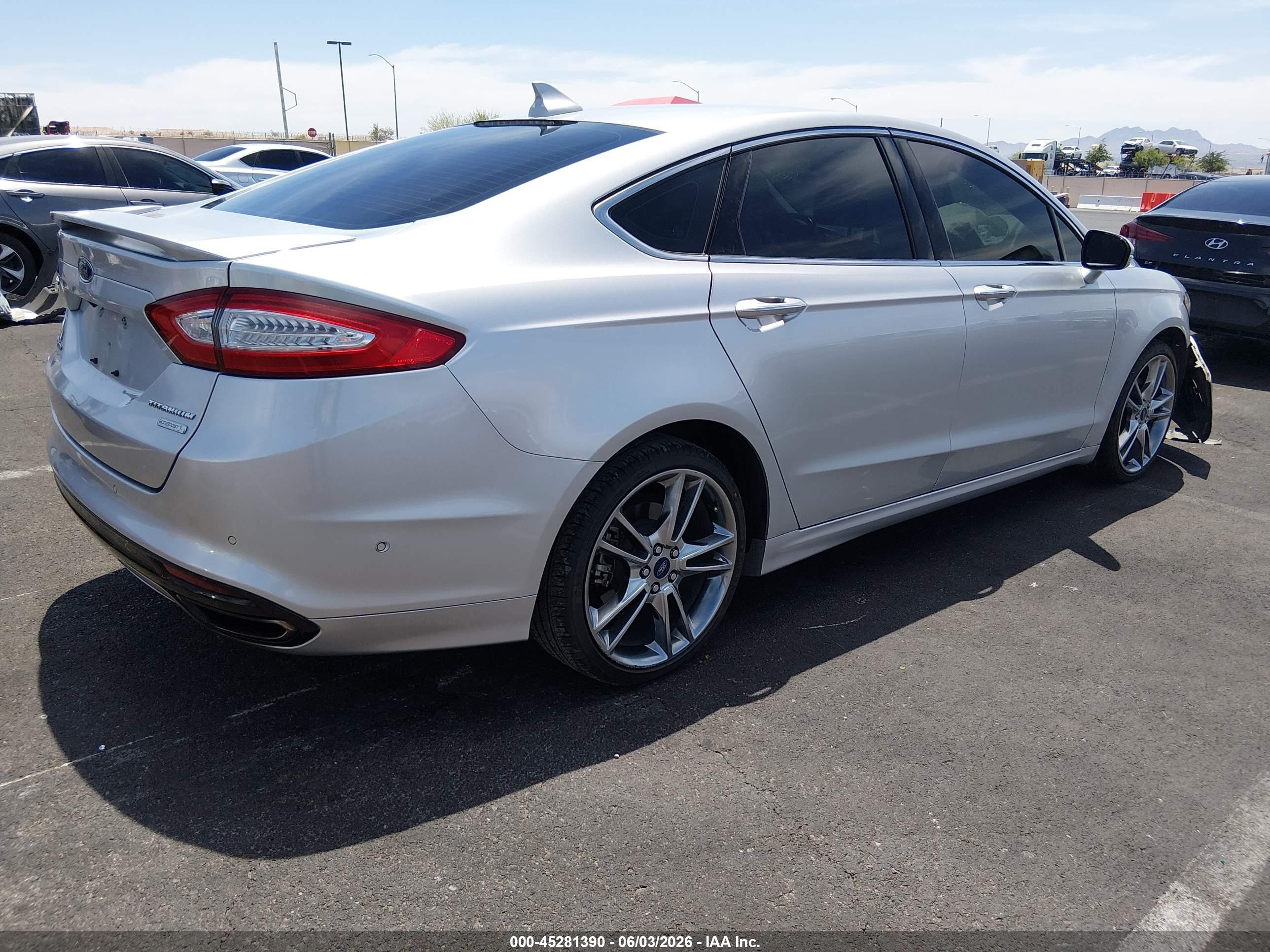 2013 Ford Fusion Titanium Silver vin: 3FA6P0K9XDR261195
