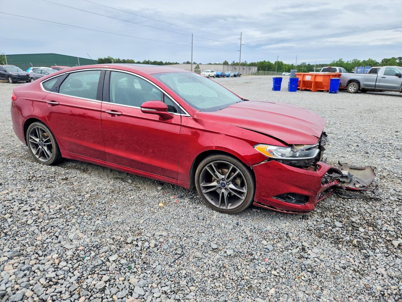 2013 Ford Fusion Titanium Red vin: 3FA6P0K9XDR308743