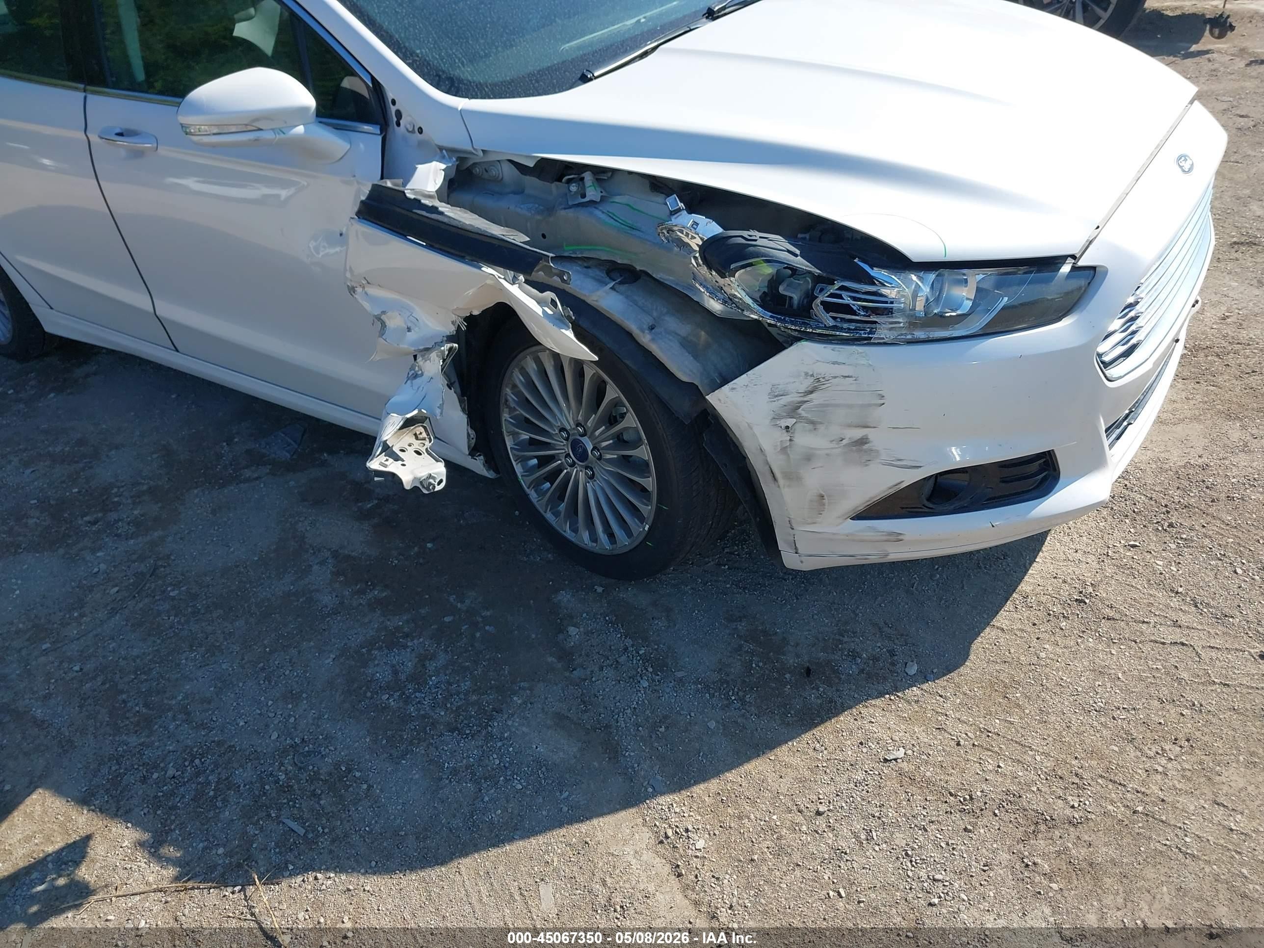 2013 Ford Fusion Titanium White vin: 3FA6P0K9XDR330466