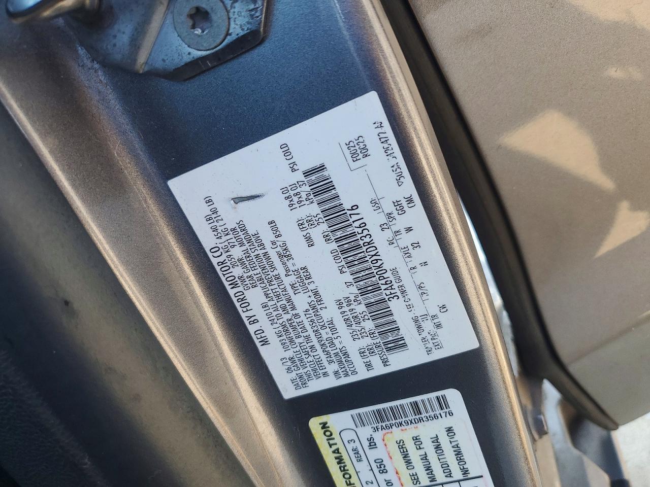 2013 Ford Fusion Titanium Gray vin: 3FA6P0K9XDR356176