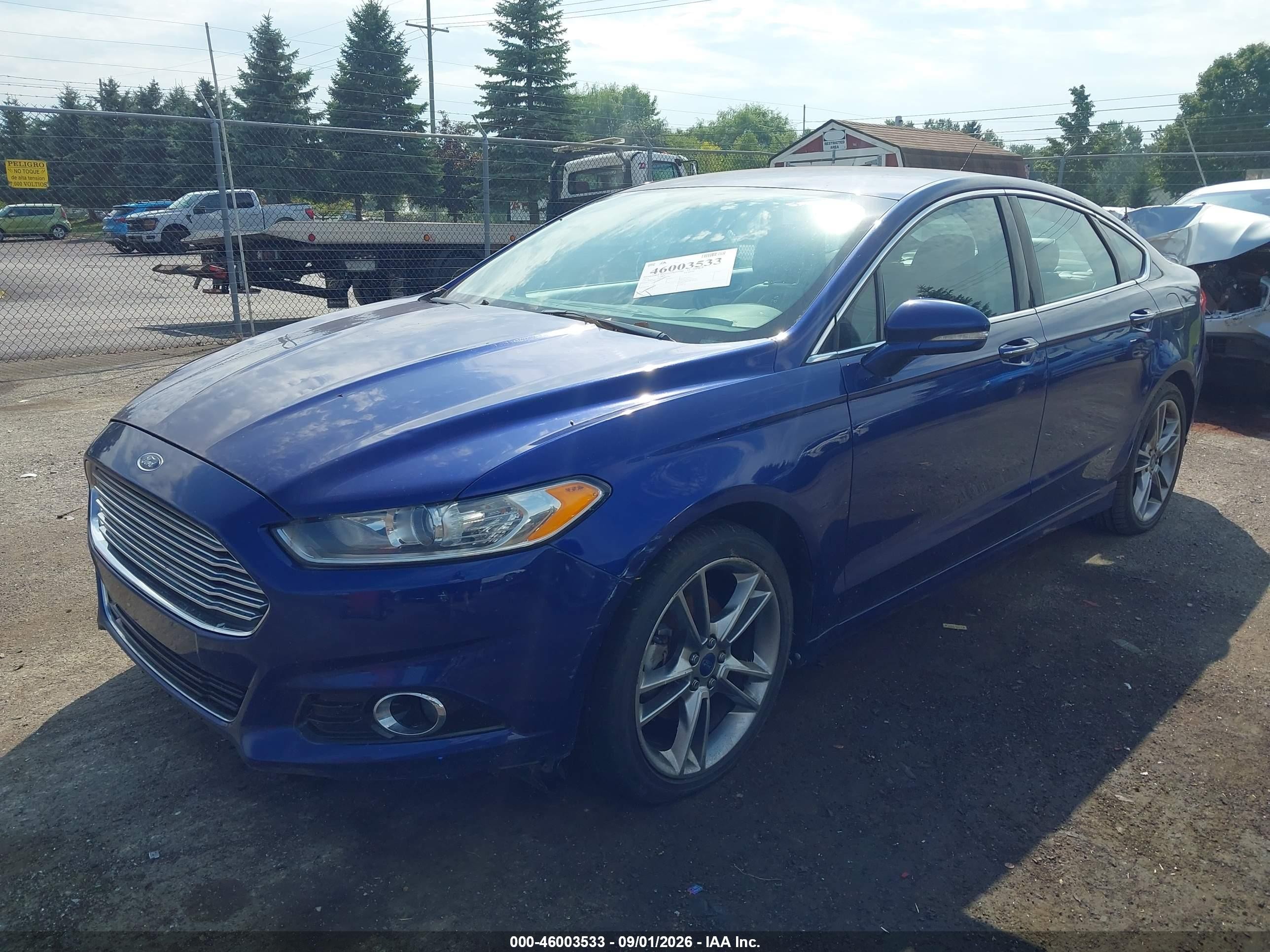 2013 Ford Fusion Titanium Blue vin: 3FA6P0K9XDR359451