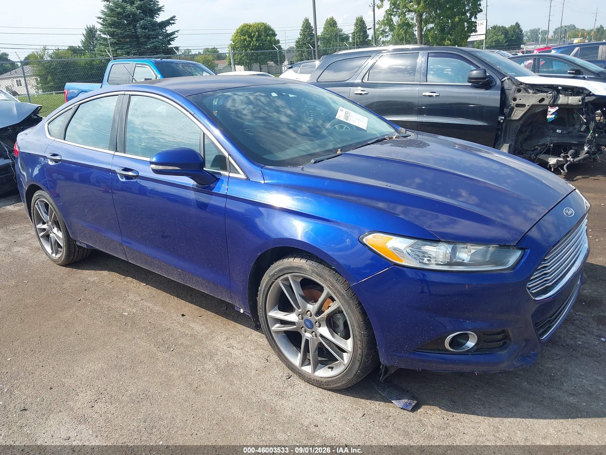 2013 Ford Fusion Titanium Blue vin: 3FA6P0K9XDR359451