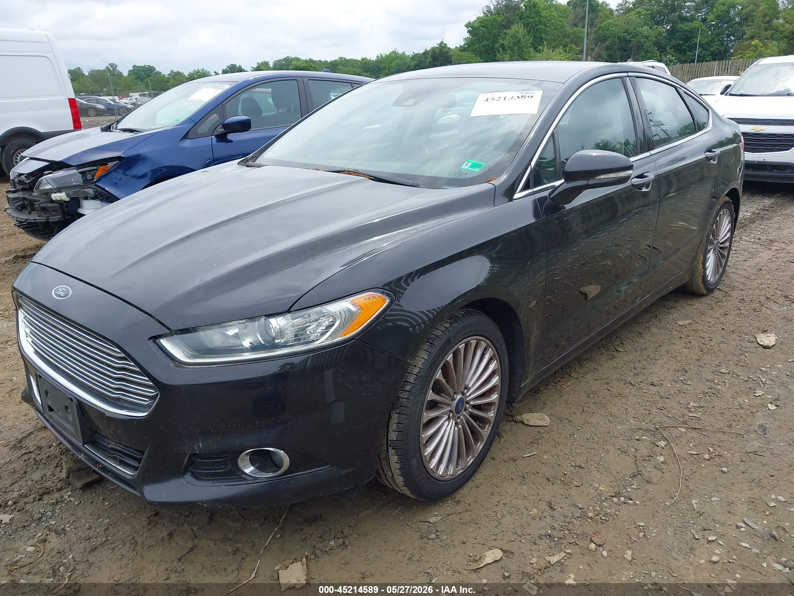 2014 Ford Fusion Titanium Черный vin: 3FA6P0K9XER133959