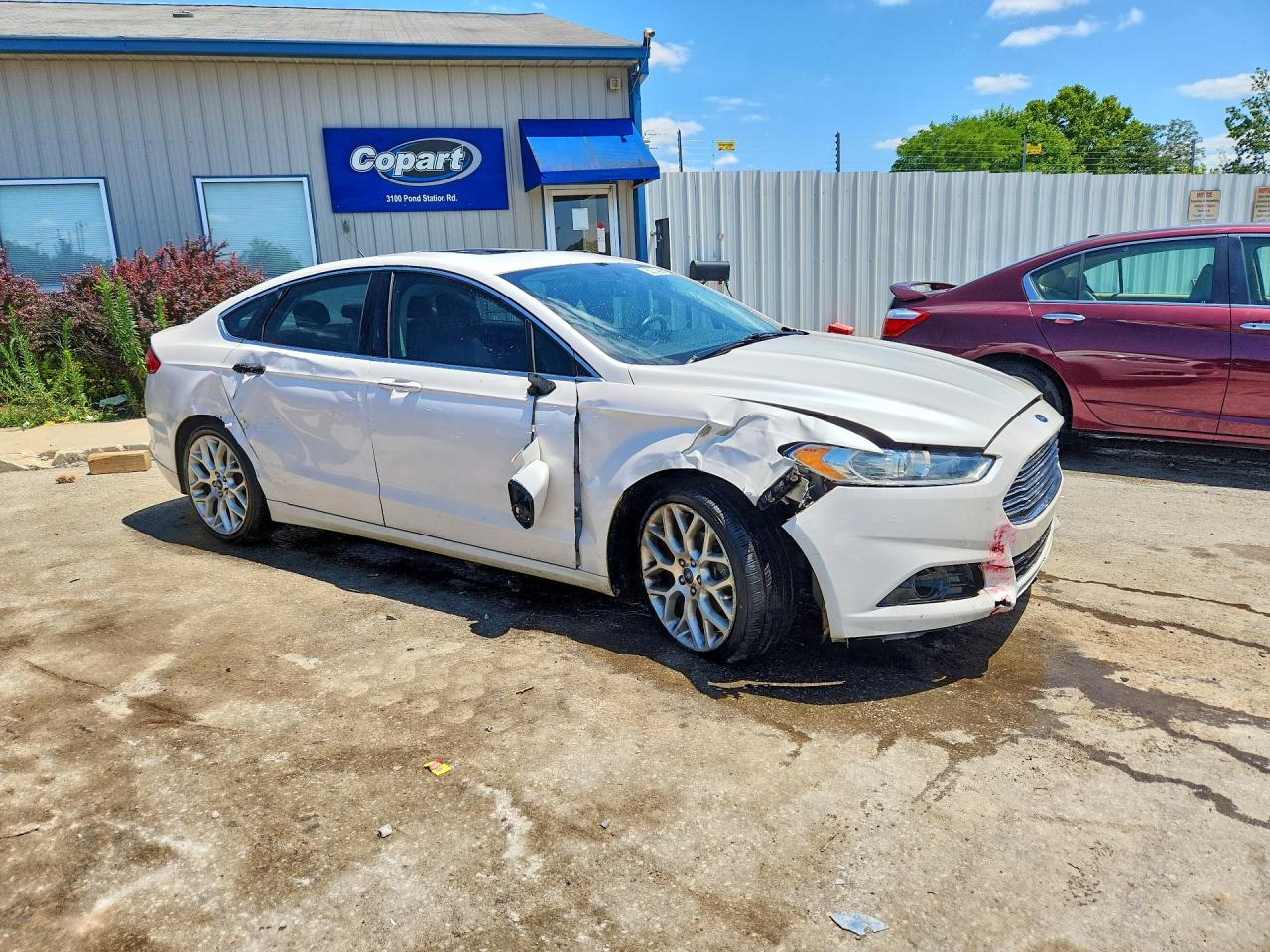 2014 Ford Fusion Titanium White vin: 3FA6P0K9XER146520