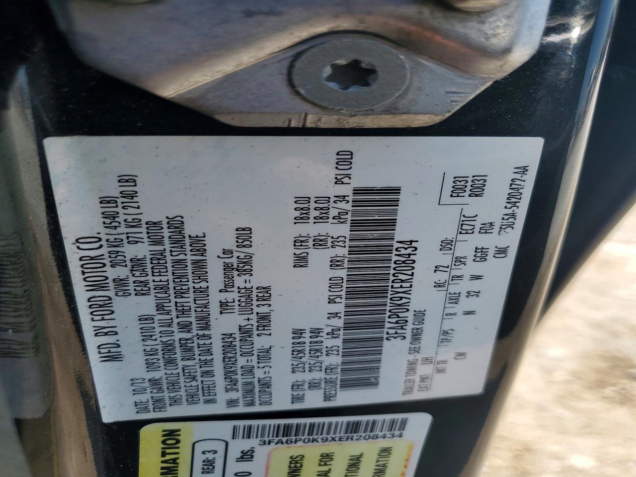 2014 Ford Fusion Titanium Black vin: 3FA6P0K9XER208434
