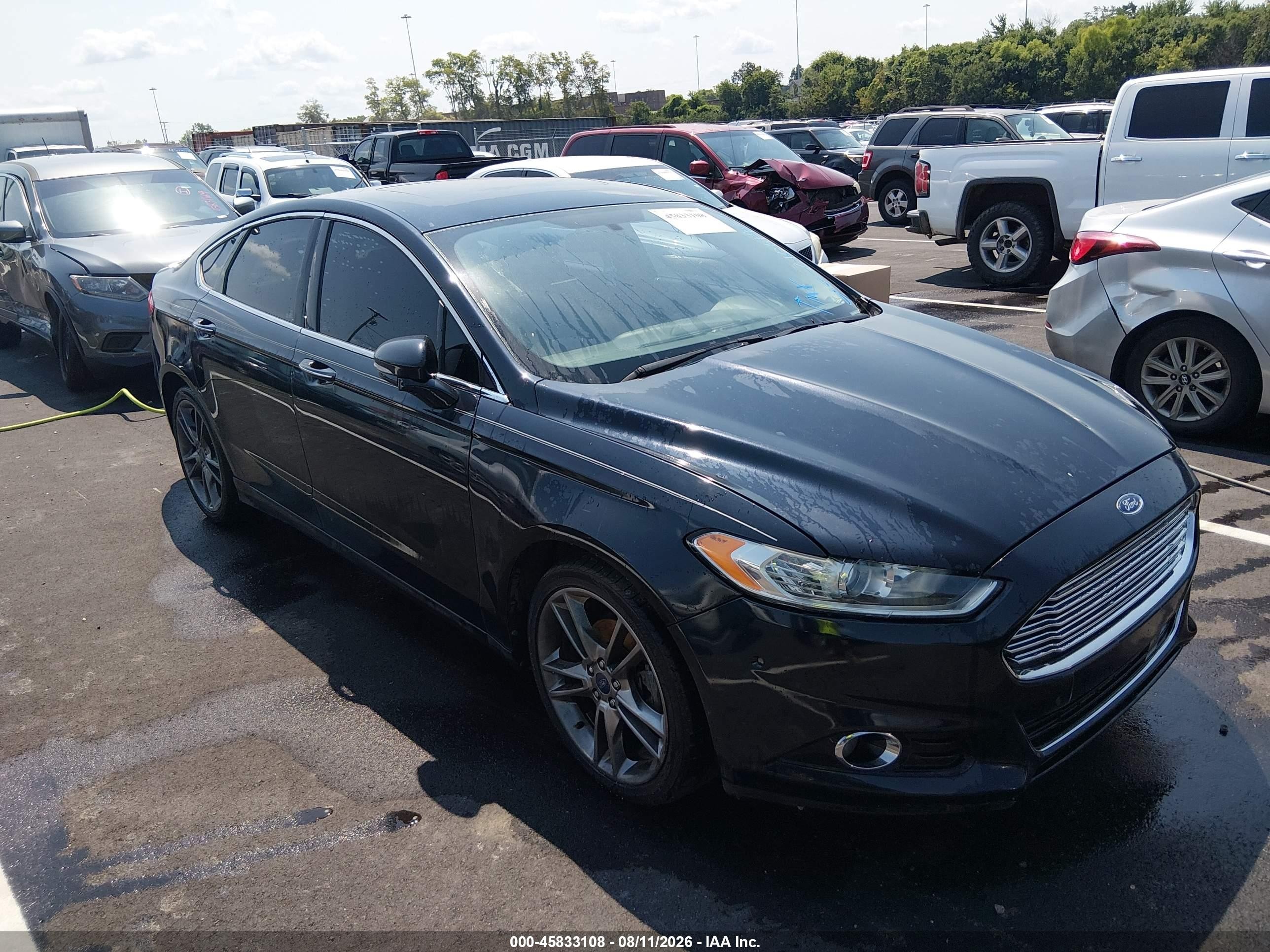 2014 Ford Fusion Titanium Black vin: 3FA6P0K9XER210619