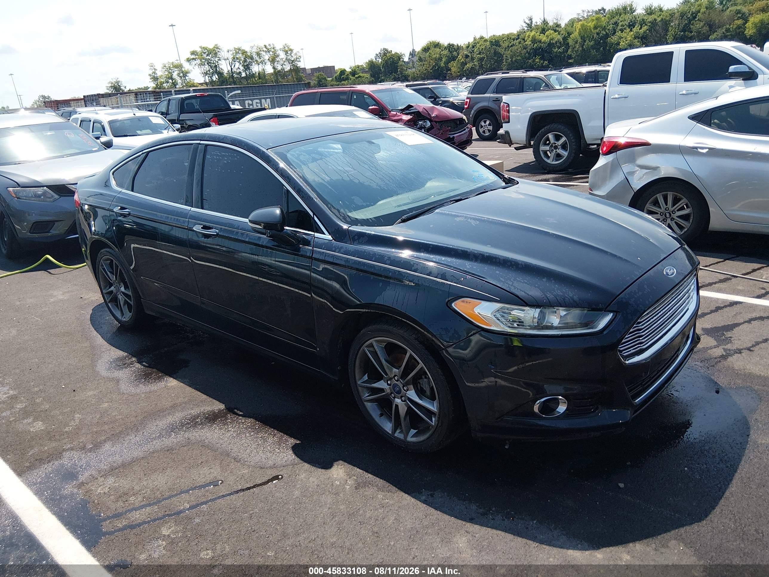 2014 Ford Fusion Titanium Black vin: 3FA6P0K9XER210619
