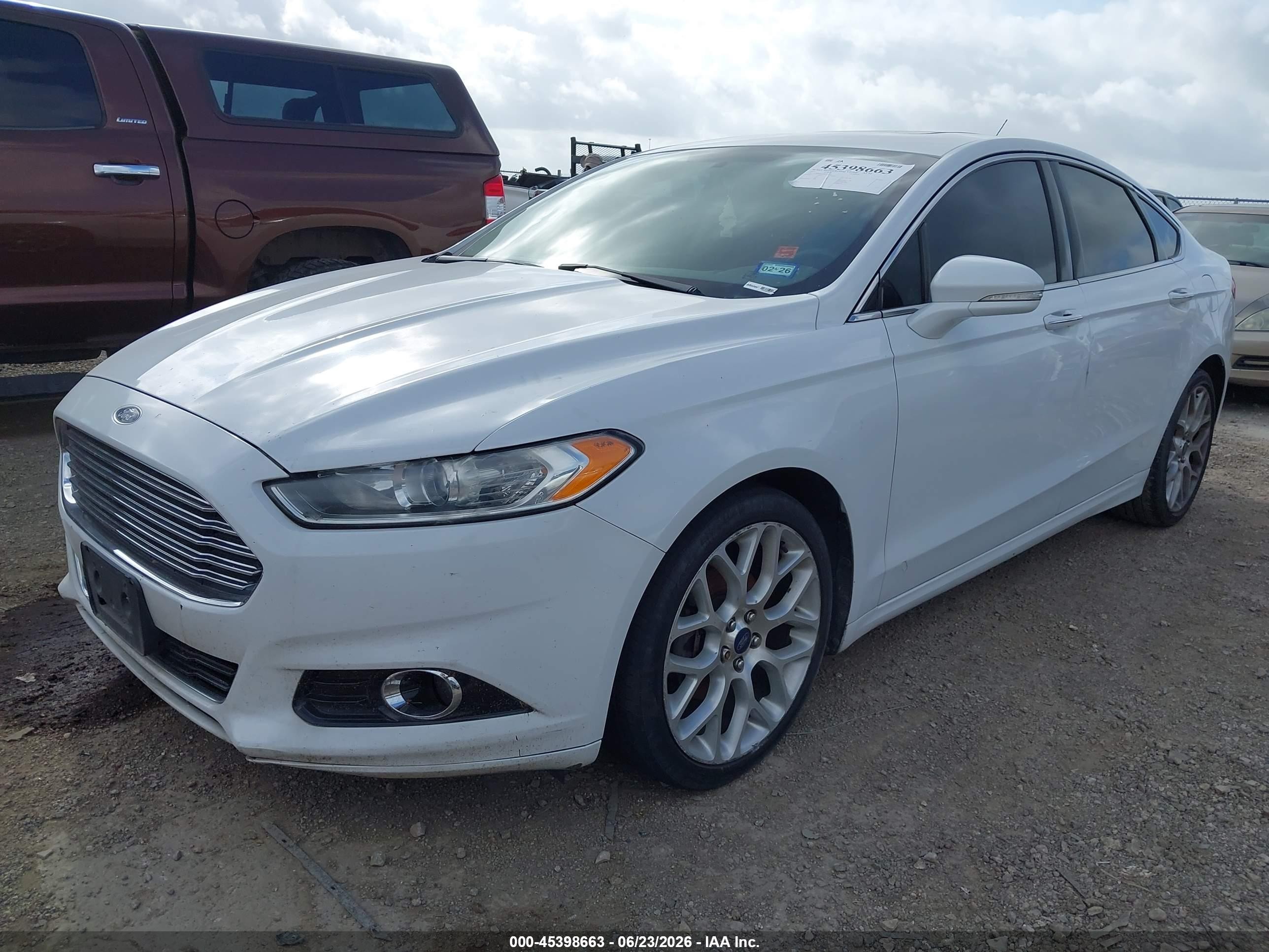 2014 Ford Fusion Titanium White vin: 3FA6P0K9XER283540