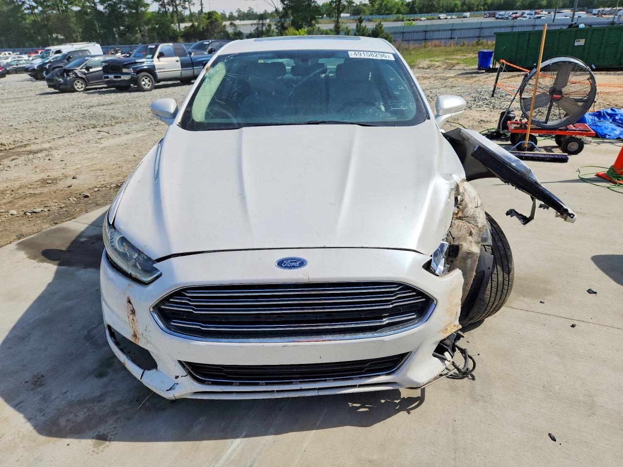 2015 Ford Fusion Titanium White vin: 3FA6P0K9XFR166932