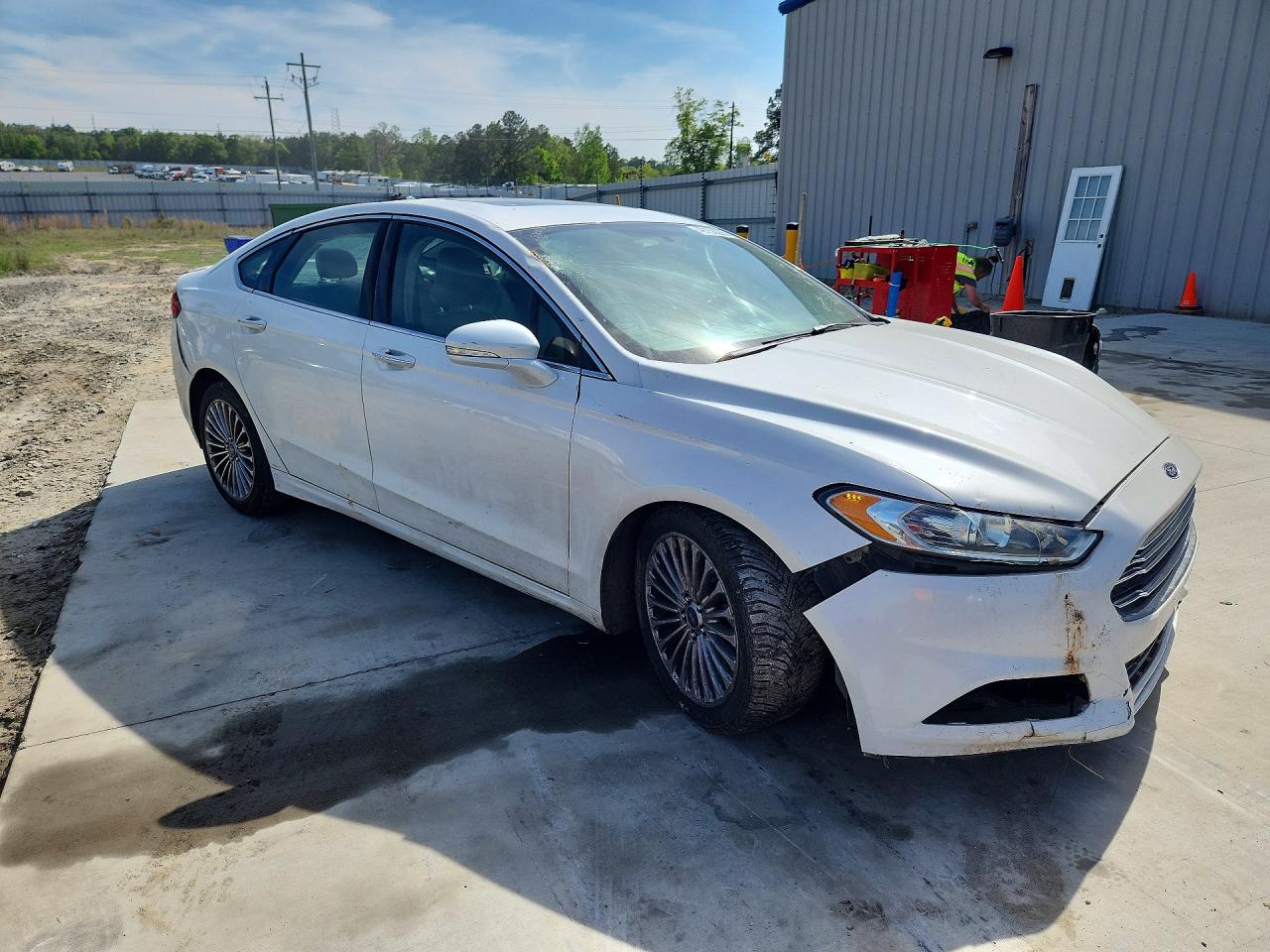 2015 Ford Fusion Titanium White vin: 3FA6P0K9XFR166932