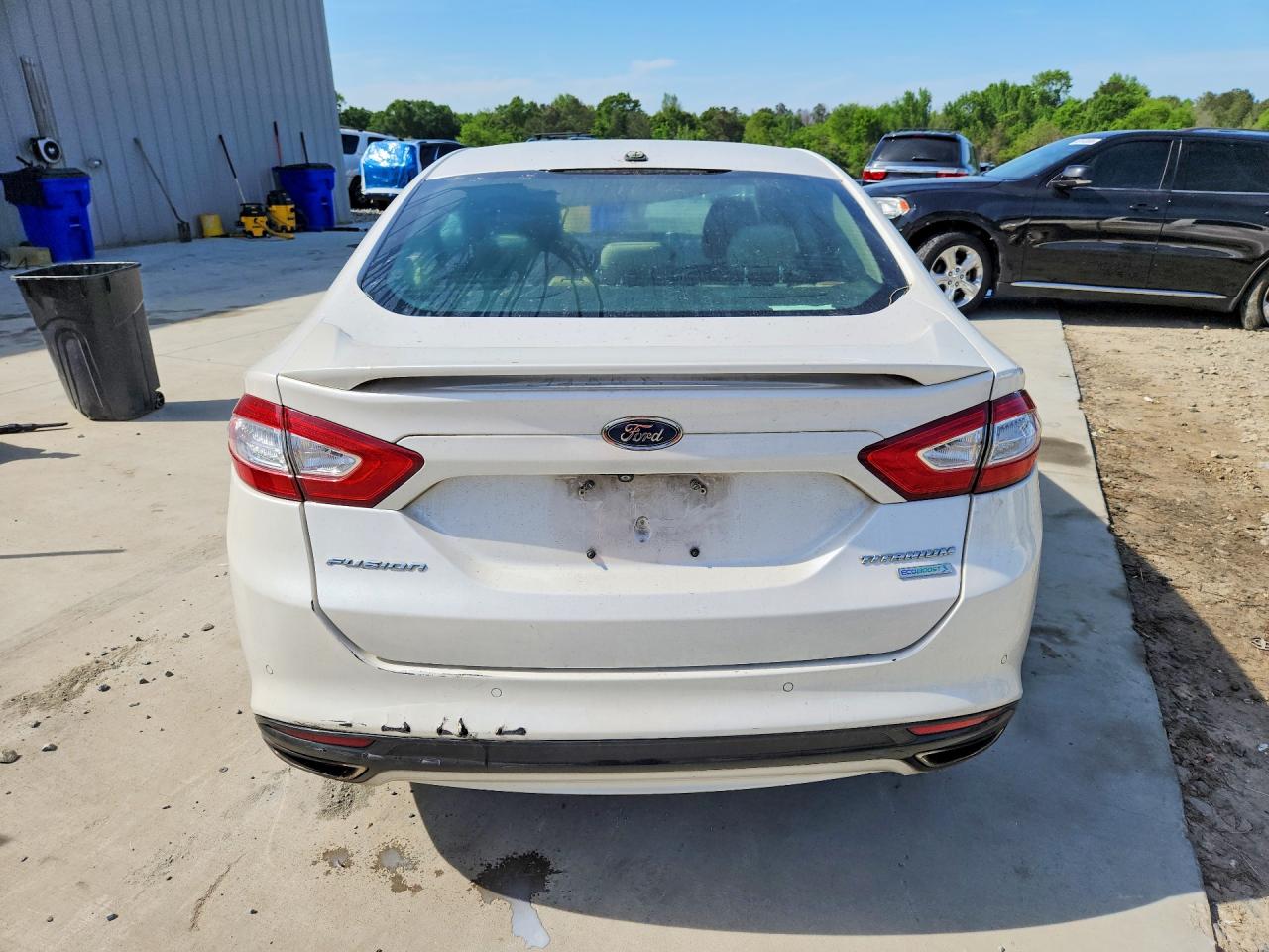 2015 Ford Fusion Titanium White vin: 3FA6P0K9XFR166932