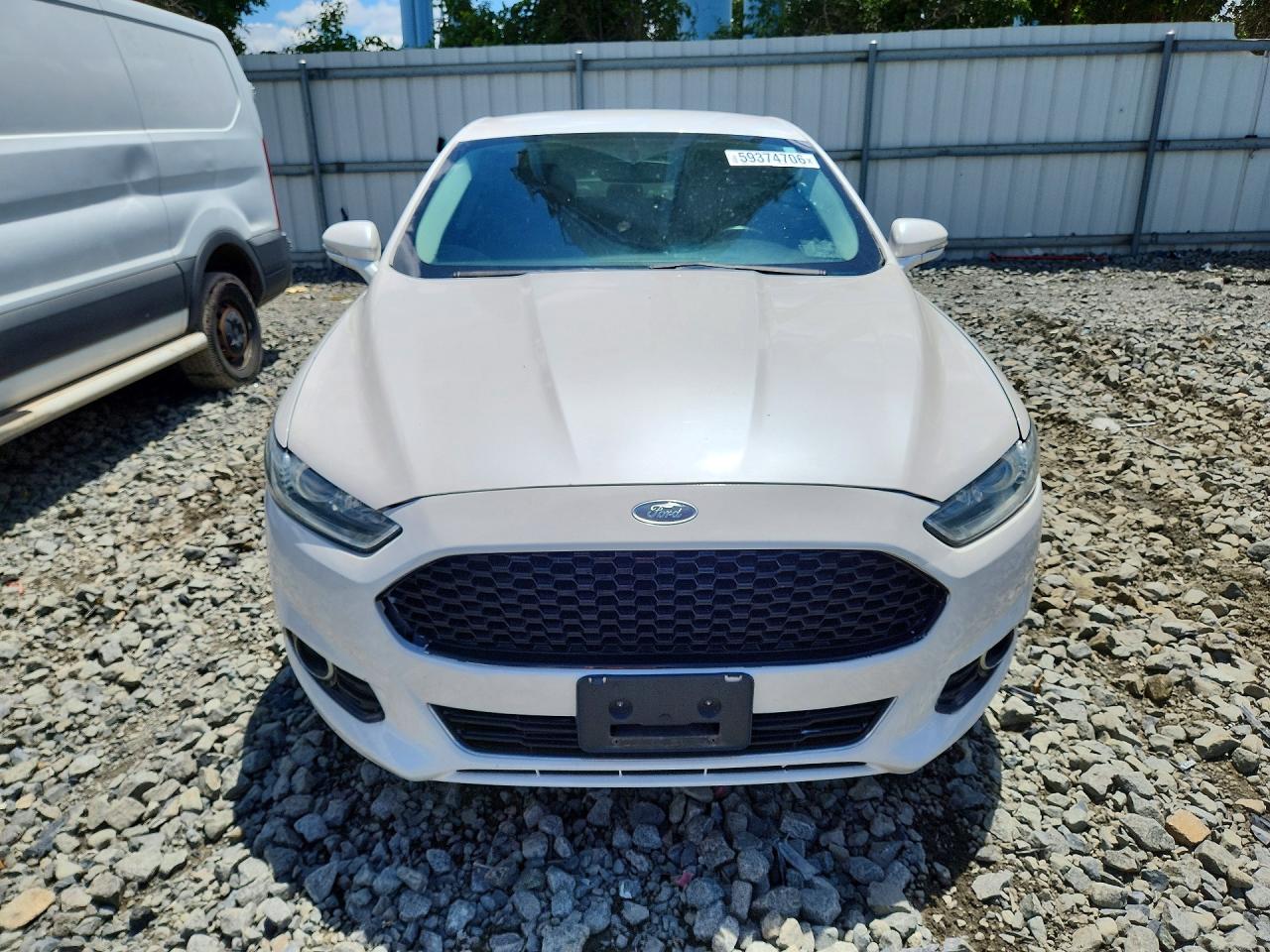 2015 Ford Fusion Titanium White vin: 3FA6P0K9XFR273351