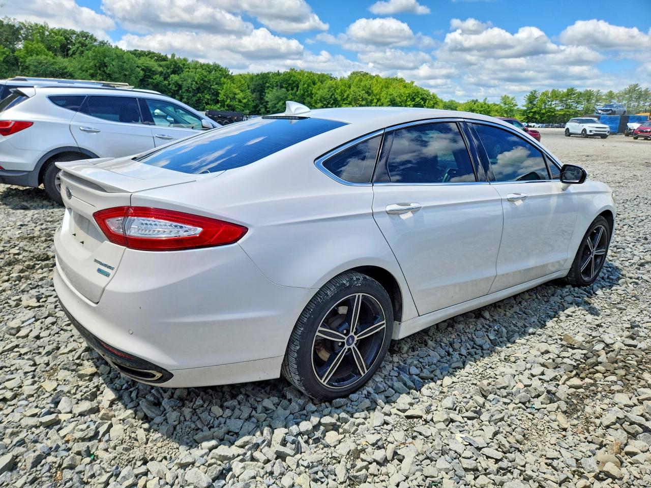 2015 Ford Fusion Titanium White vin: 3FA6P0K9XFR273351