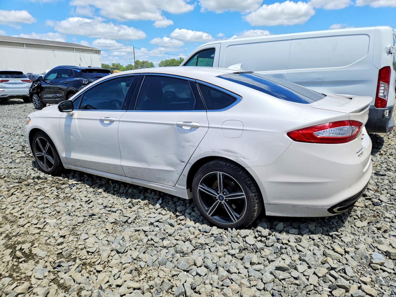 2015 Ford Fusion Titanium White vin: 3FA6P0K9XFR273351