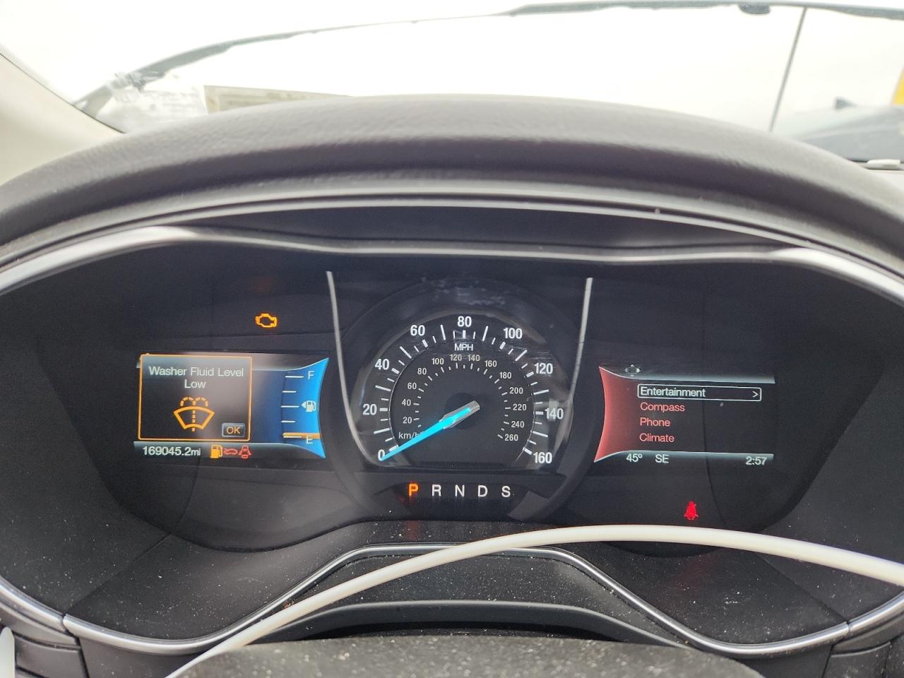 2016 Ford Fusion Titanium White vin: 3FA6P0K9XGR135469 Damage: Warning Light - Engine, On, Unacceptable